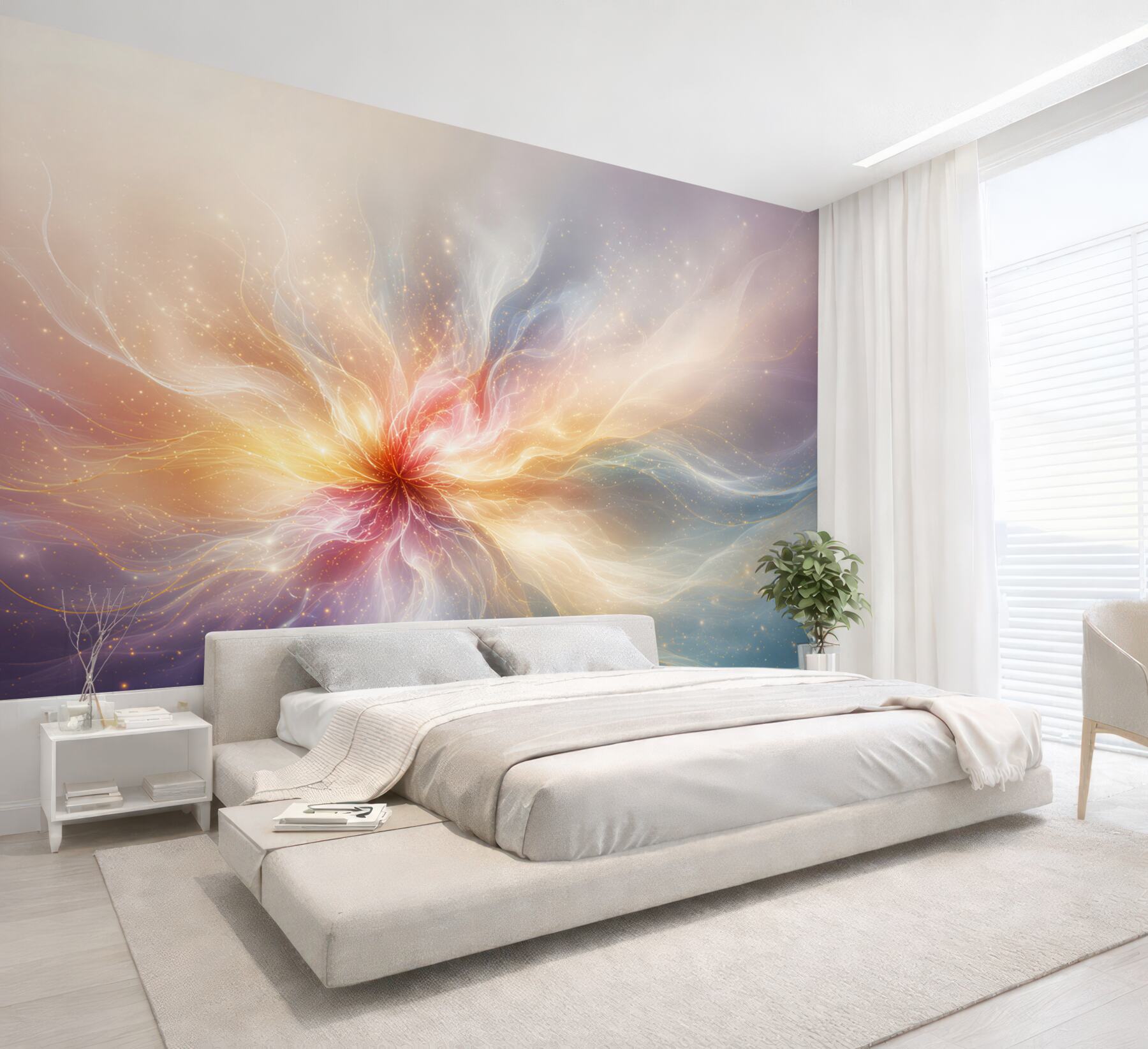Fototapeta abstrakcyjny kwiat pastelowy z delikatnymi świetlnymi smugami?v23