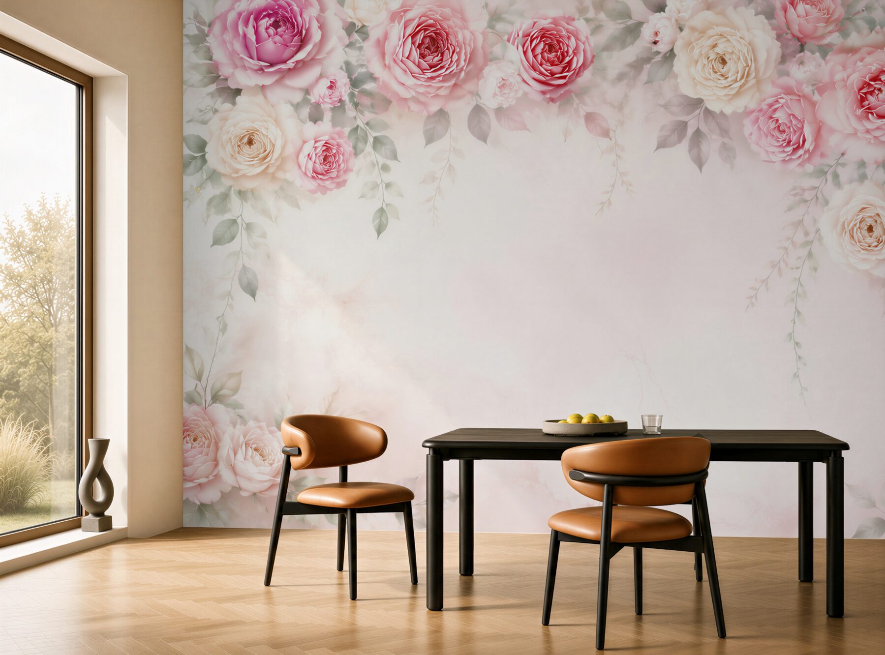 Fototapeta róże różowo kremowe eleganckie do romantycznej sypialni?v23
