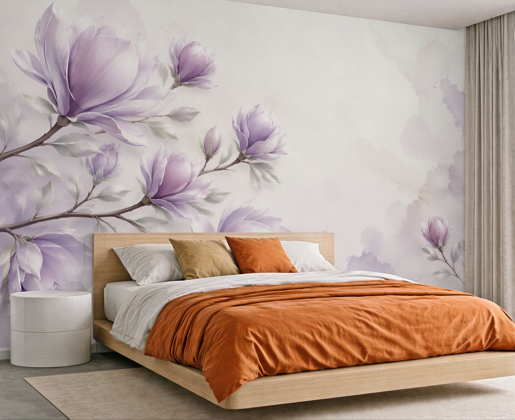Fototapeta magnolie lawendowe na jasnym tle romantyczna?v23