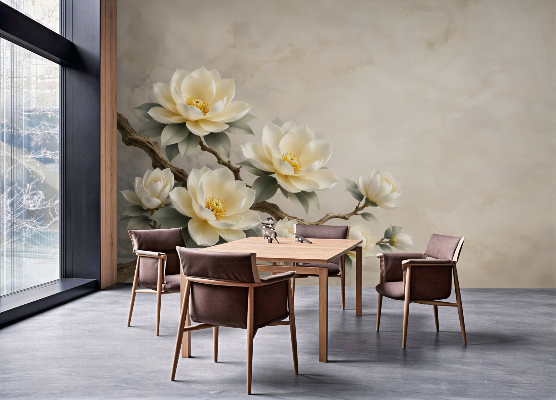 Fototapeta kremowe magnolie na gałęzi elegancka do salonu?v23