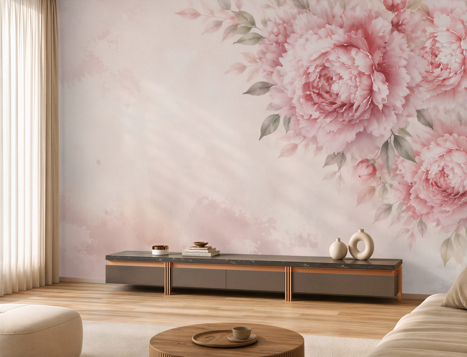 Fototapeta różowe piwonie pastelowe eleganckie do salonu?v23