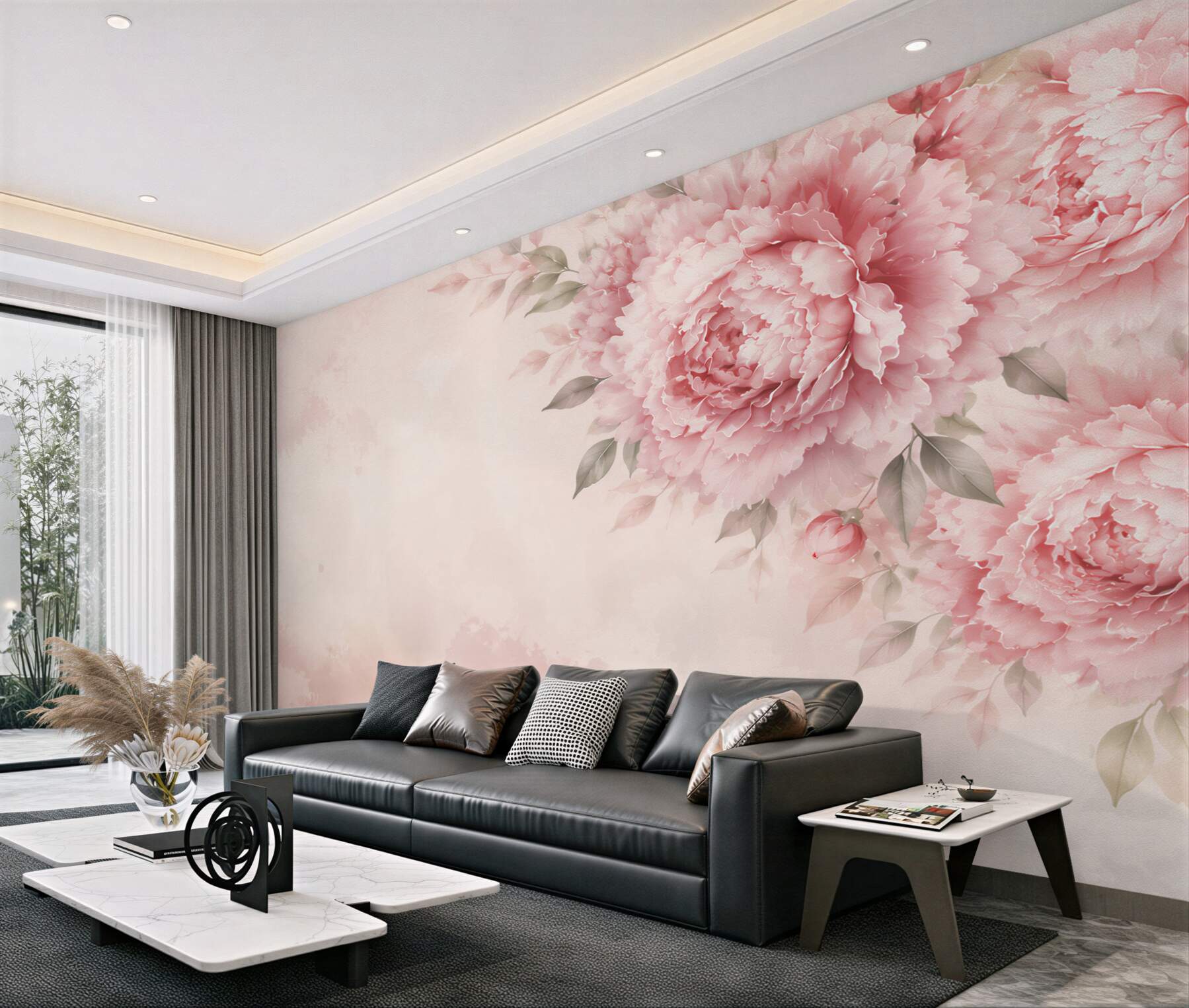 Fototapeta różowe piwonie pastelowe eleganckie do salonu?v23