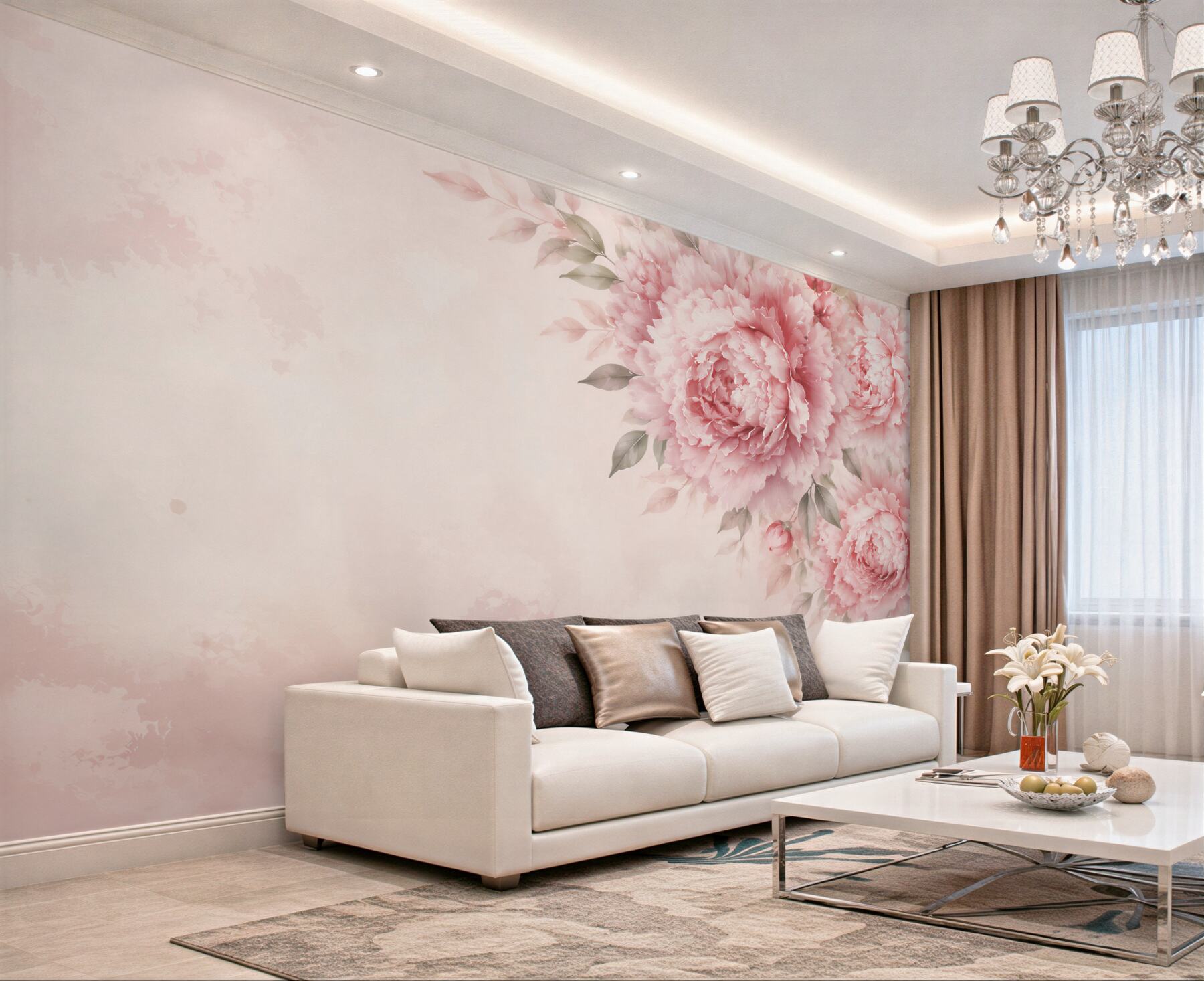 Fototapeta różowe piwonie pastelowe eleganckie do salonu?v23