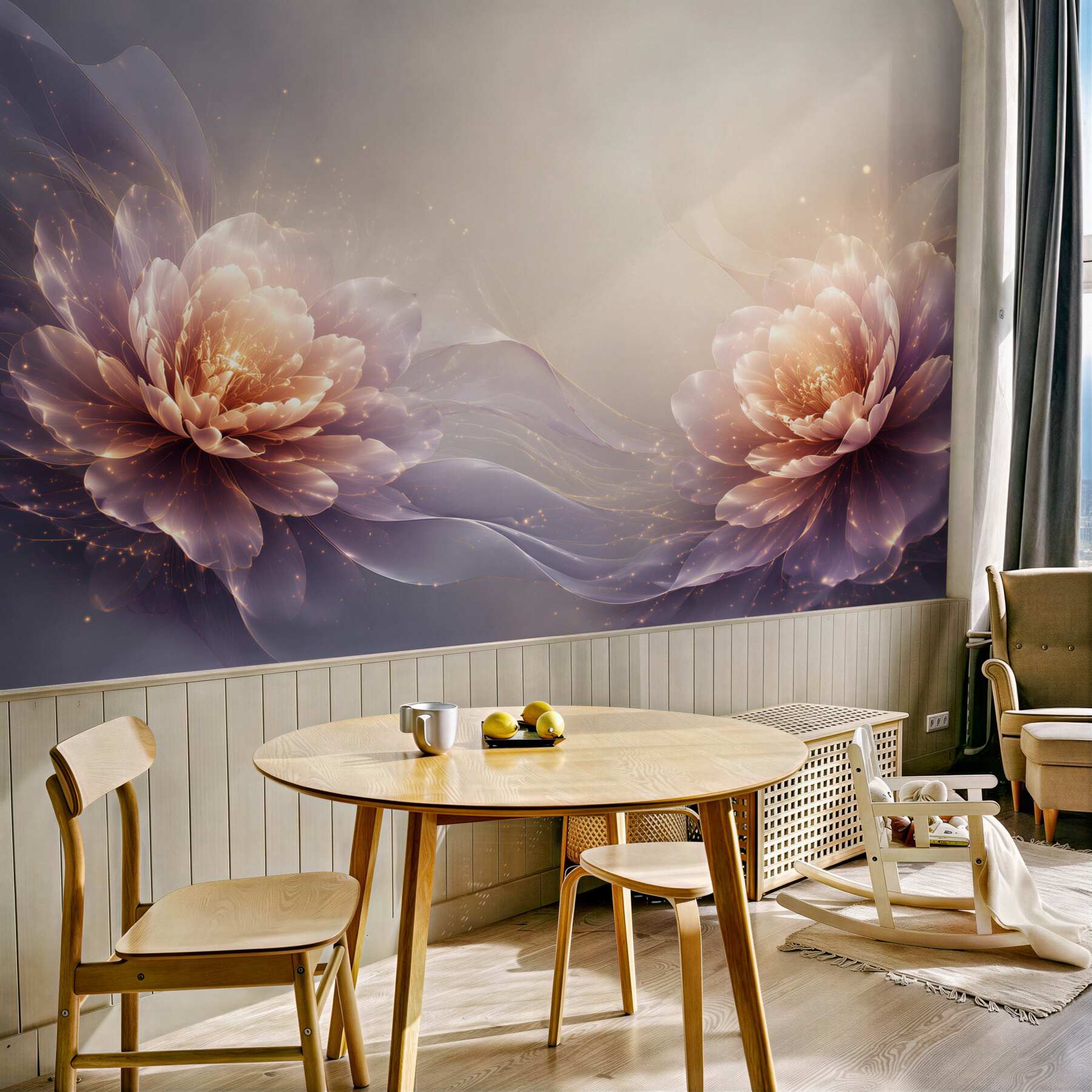 Fototapeta kwiaty piwonie pudrowy róż i fiolet eleganckie?v23
