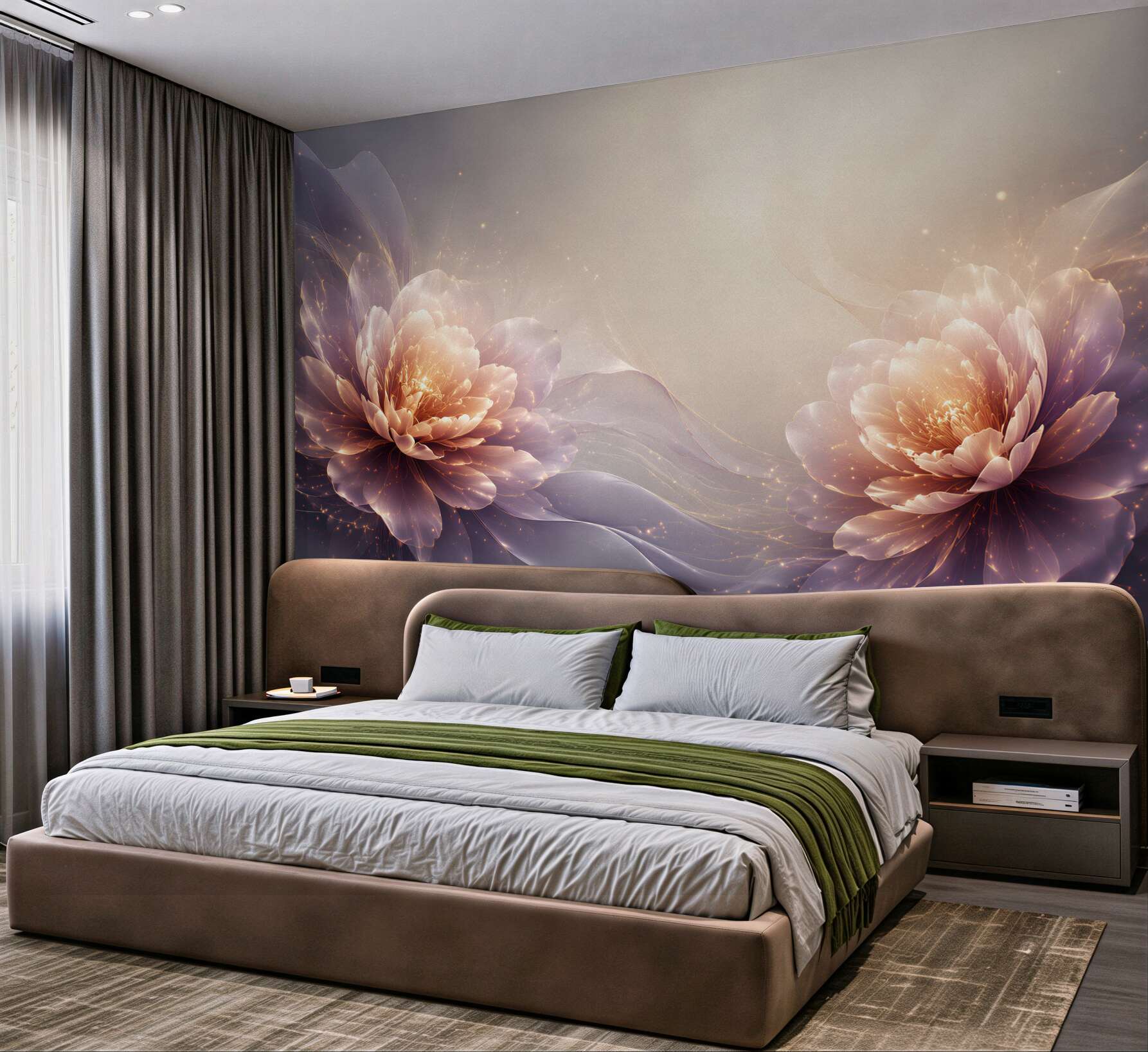 Fototapeta kwiaty piwonie pudrowy róż i fiolet eleganckie?v23
