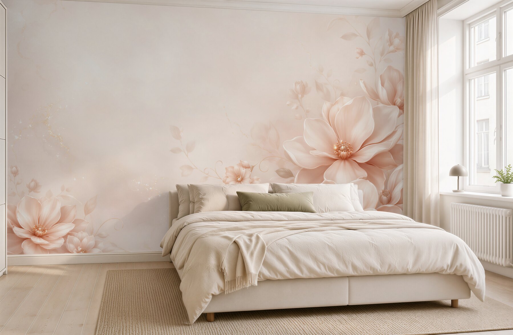 Fototapeta kwiaty magnolii beżowe delikatne do eleganckiego salonu?v23