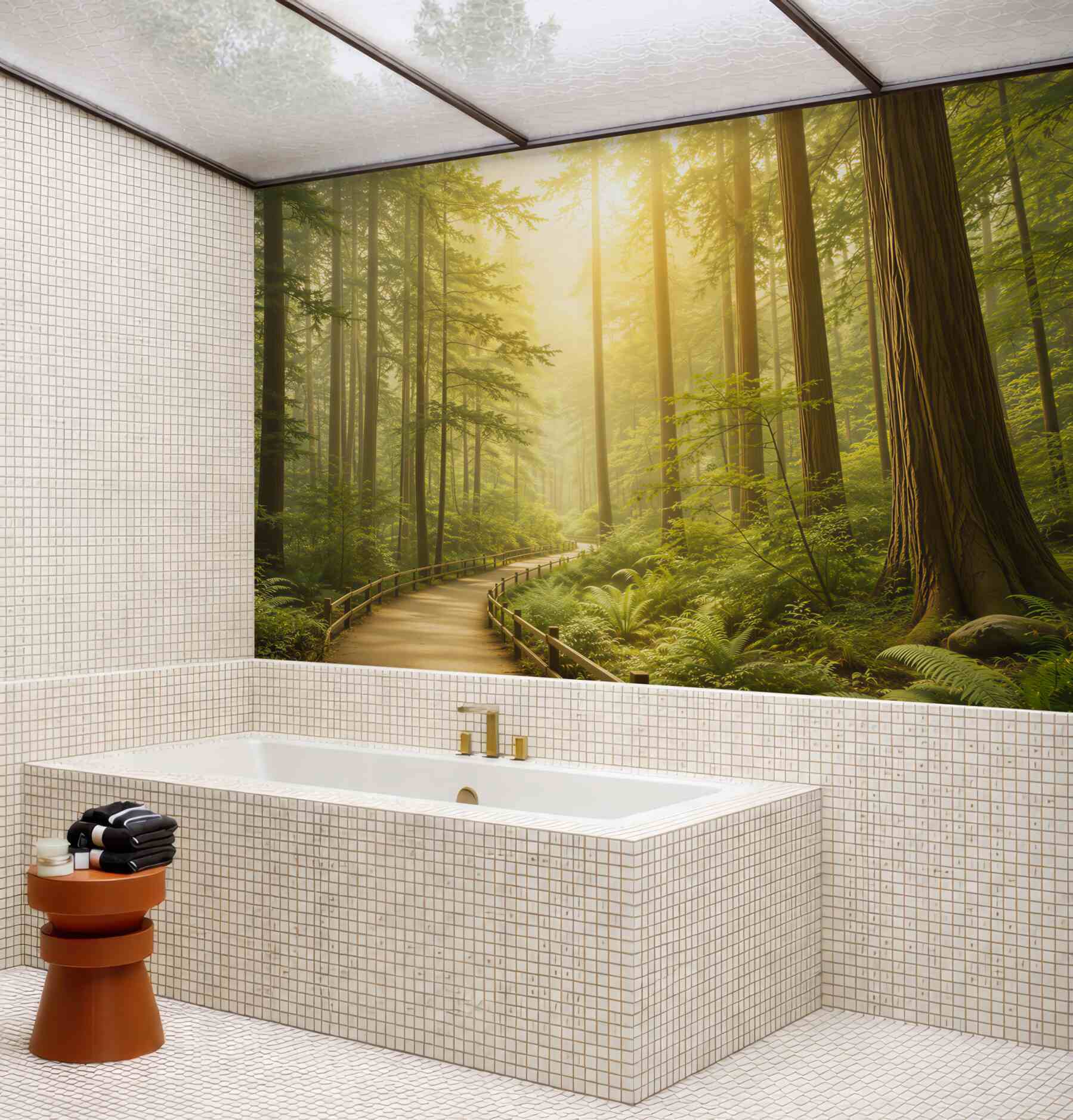 Fototapeta leśna ścieżka w słonecznym lesie zielona naturalna?v23
