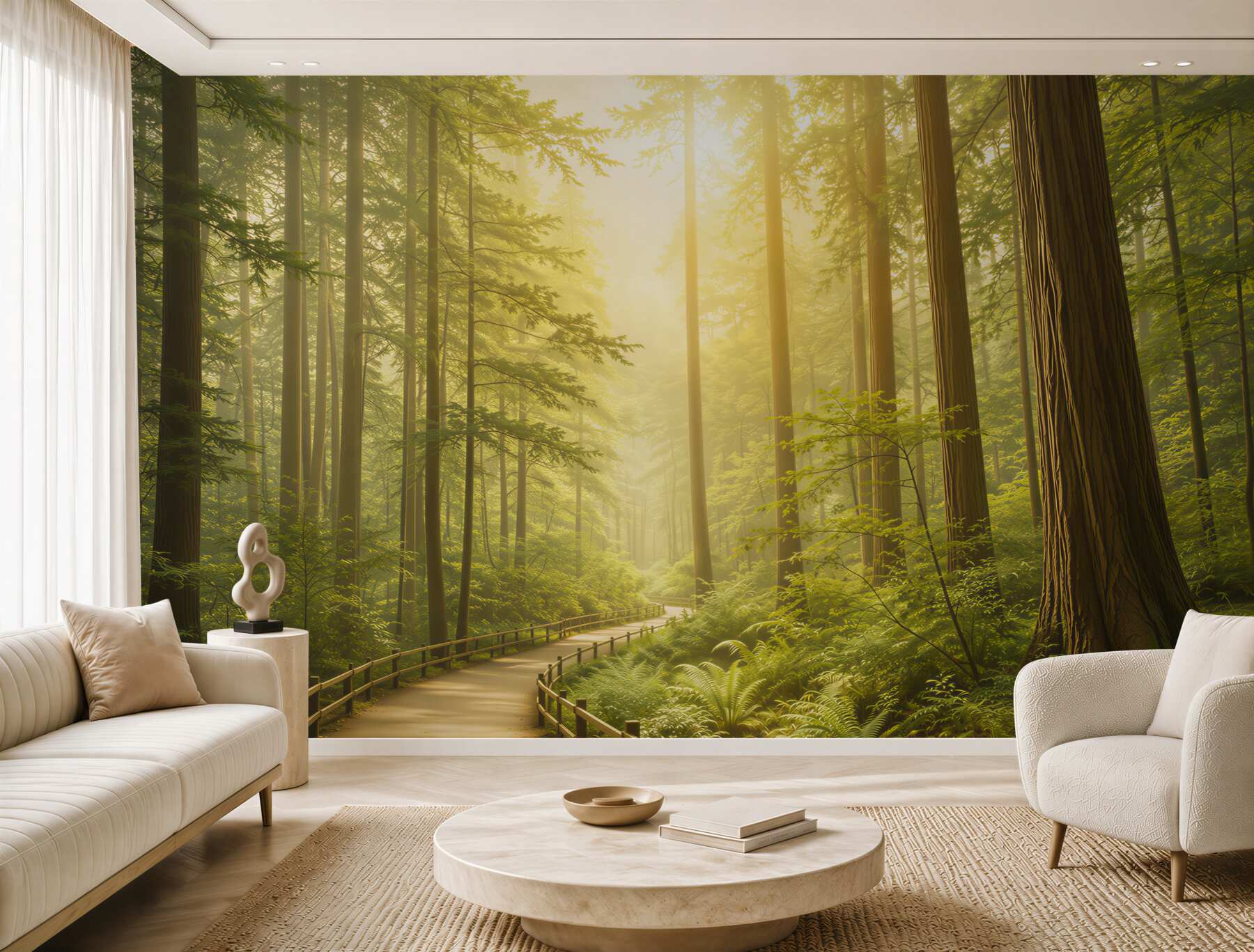 Fototapeta leśna ścieżka w słonecznym lesie zielona naturalna?v23
