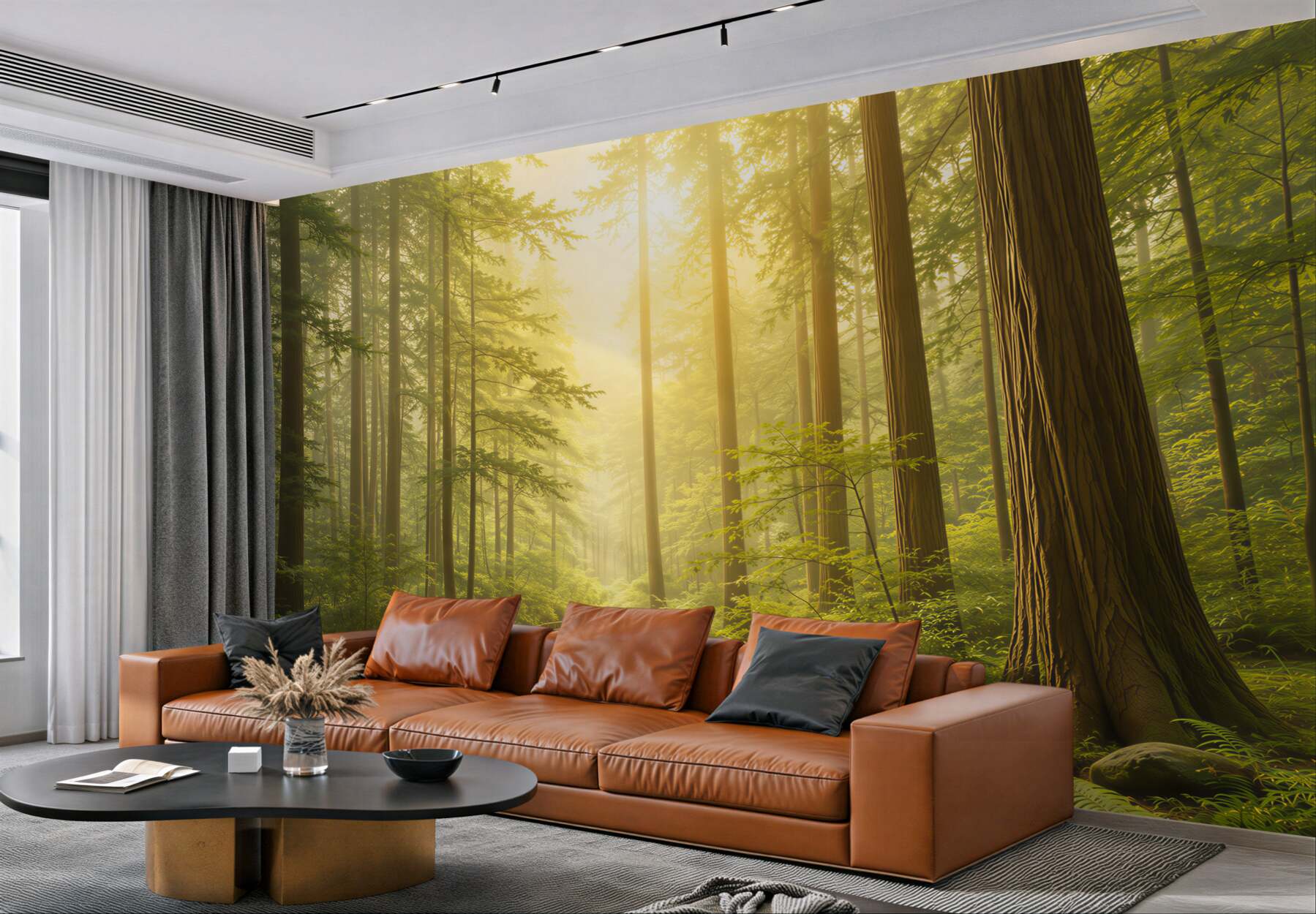 Fototapeta leśna ścieżka w słonecznym lesie zielona naturalna?v23
