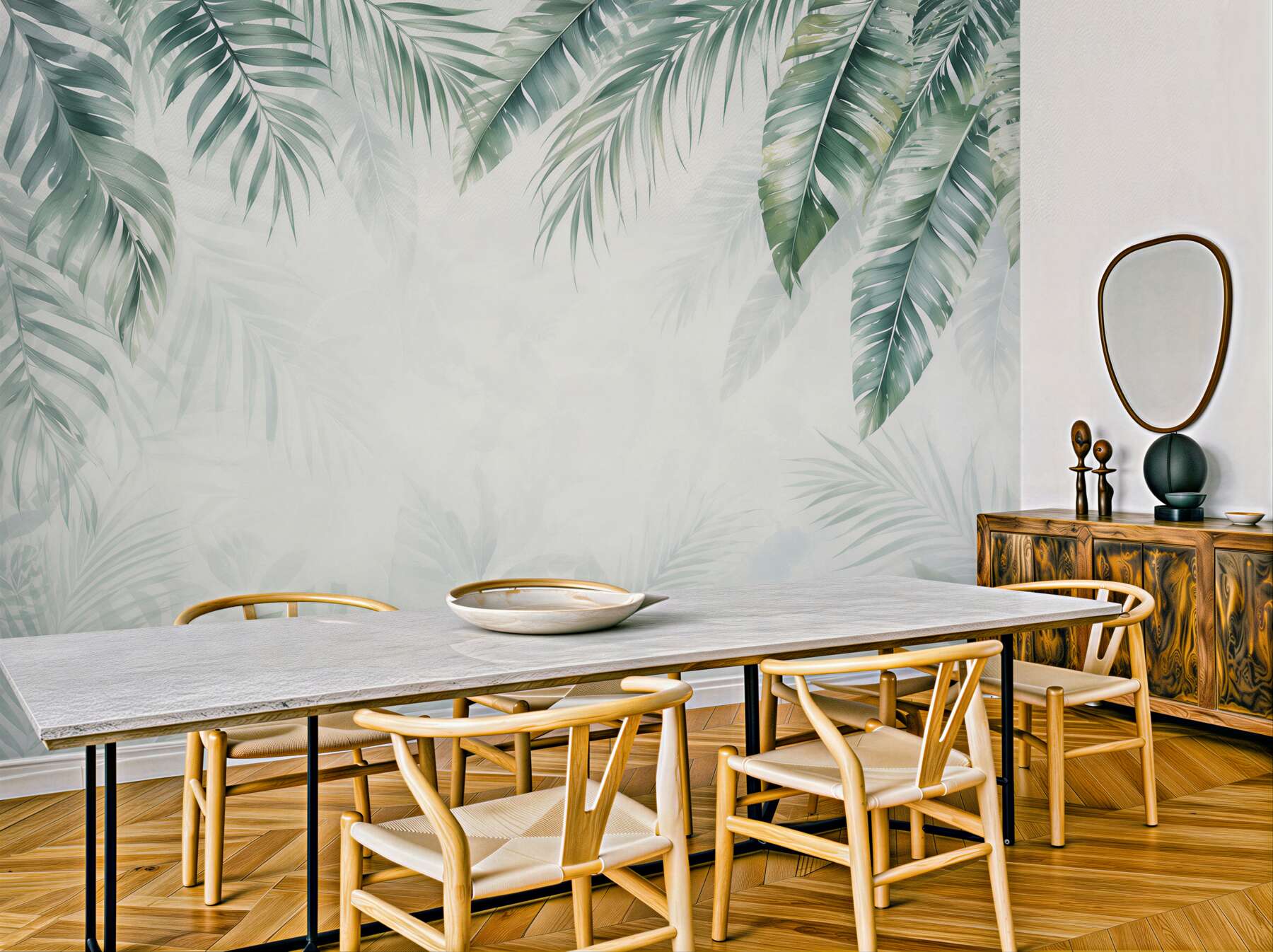 Fototapeta liście palmowe zielone delikatne w stylu tropical?v23