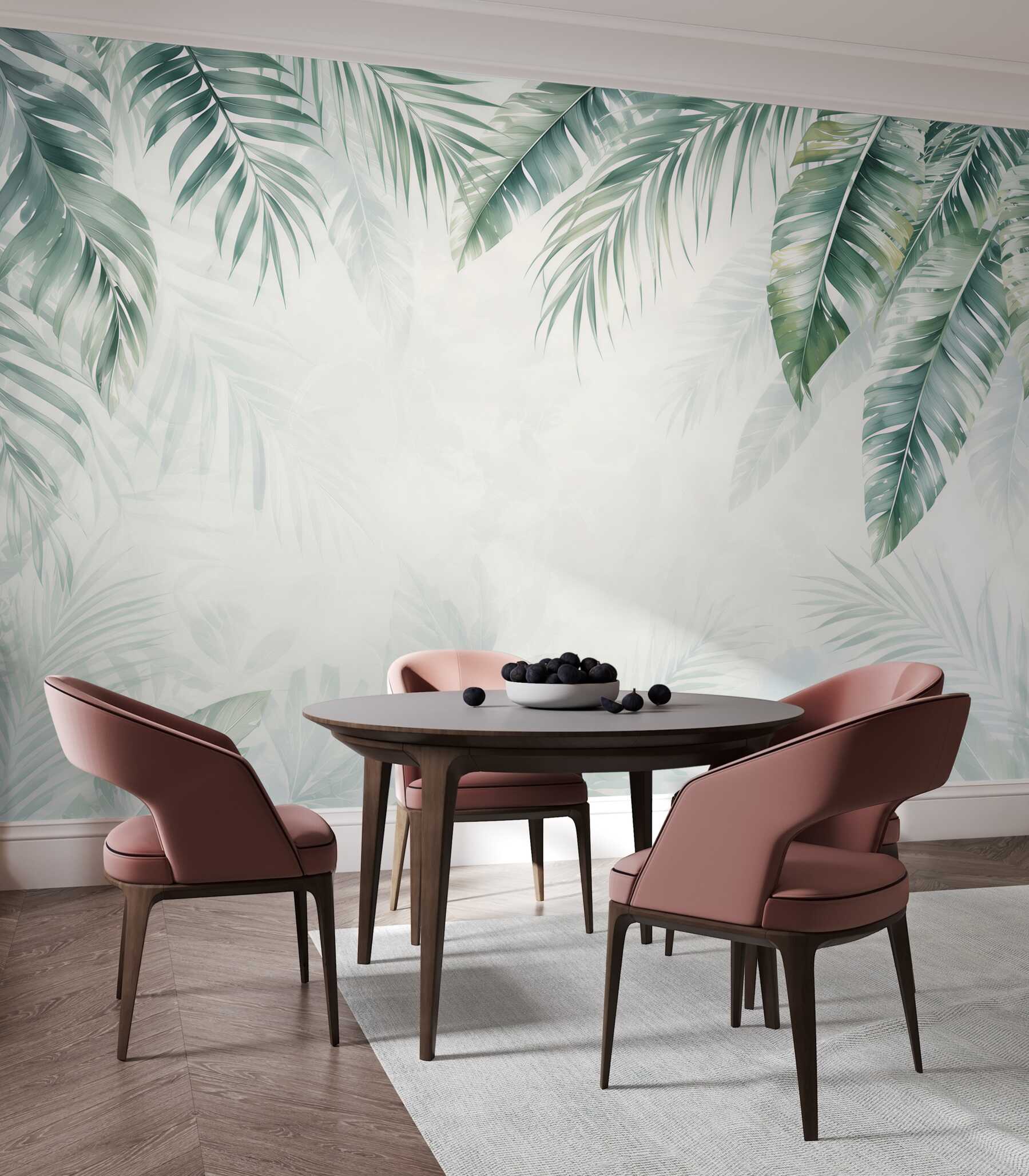Fototapeta liście palmowe zielone delikatne w stylu tropical?v23
