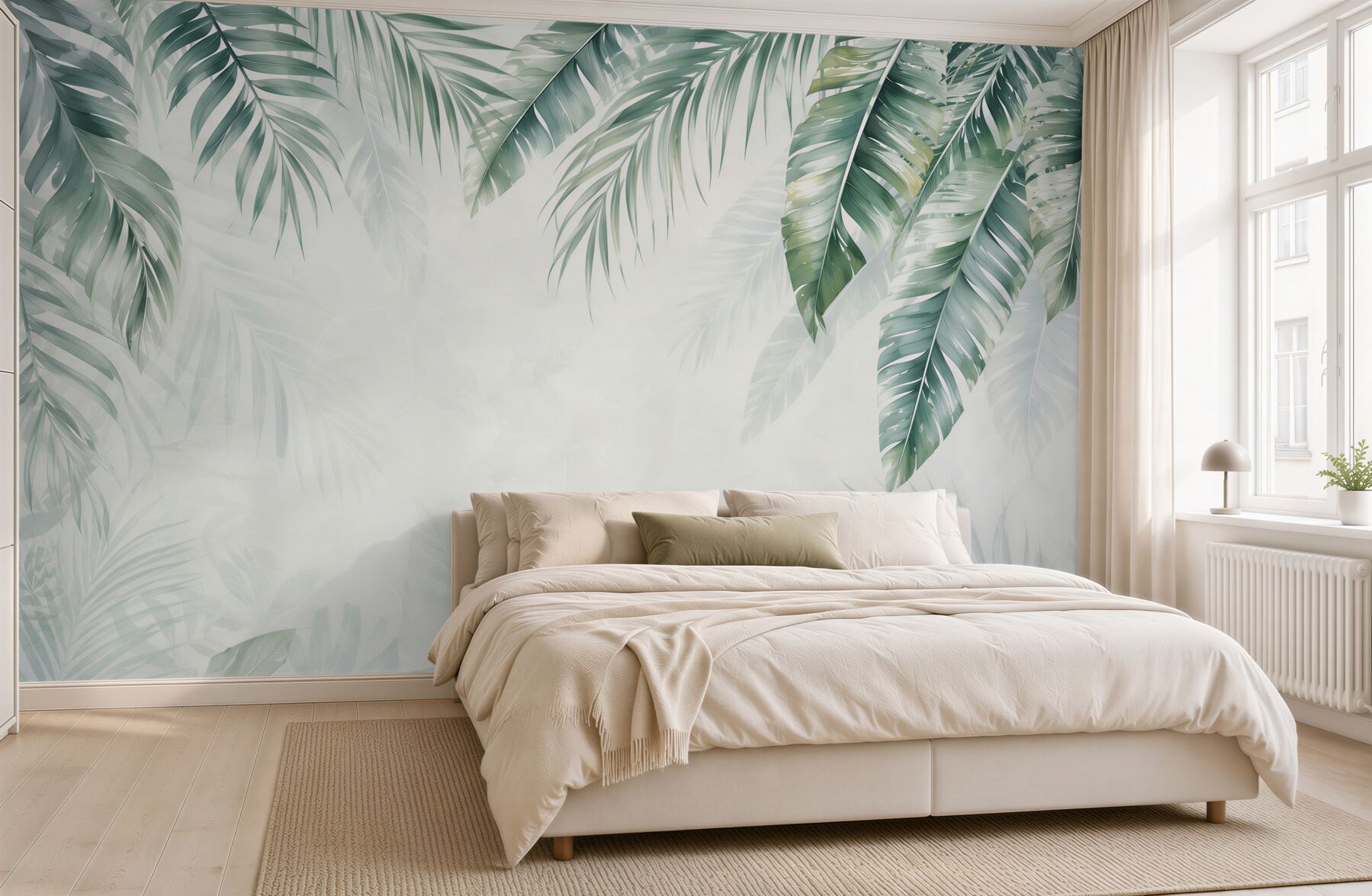 Fototapeta liście palmowe zielone delikatne w stylu tropical?v23