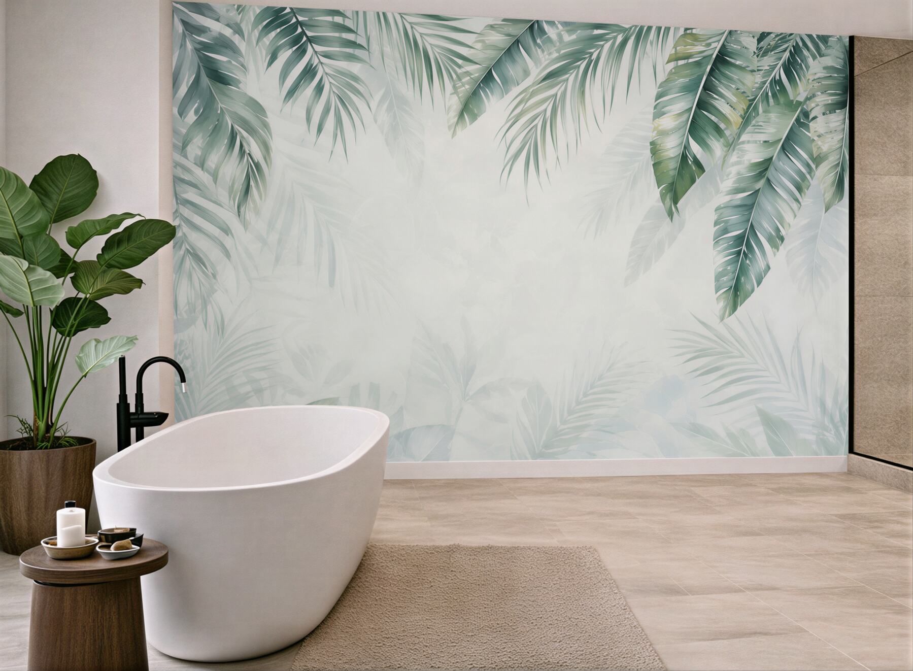 Fototapeta liście palmowe zielone delikatne w stylu tropical?v23