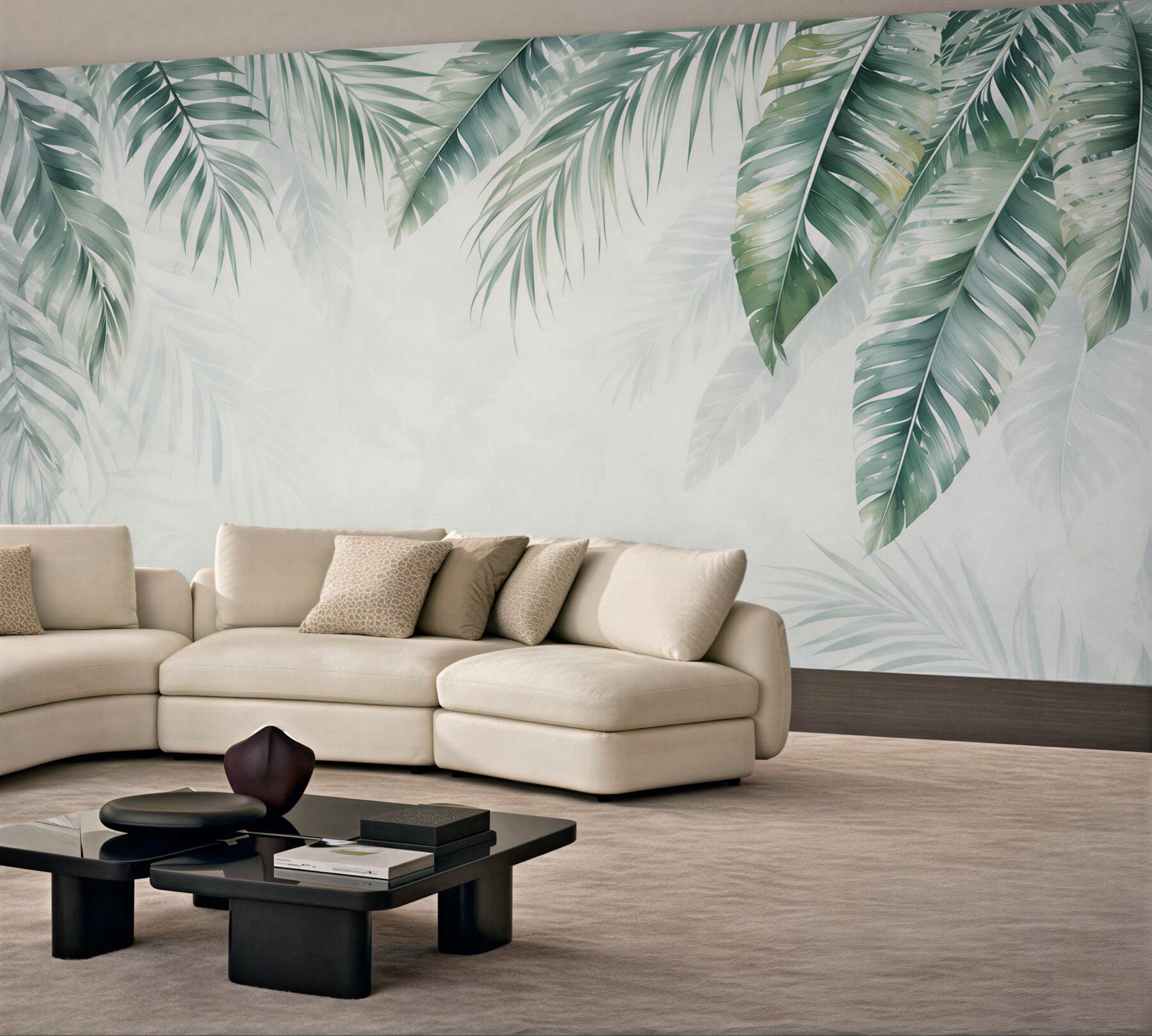 Fototapeta liście palmowe zielone delikatne w stylu tropical?v23