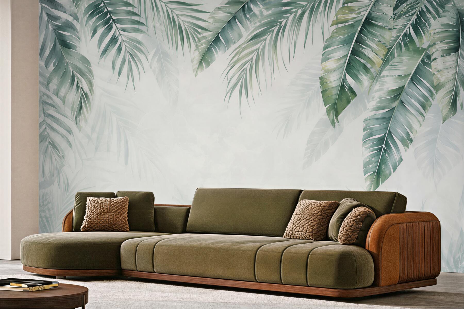 Fototapeta liście palmowe zielone delikatne w stylu tropical?v23