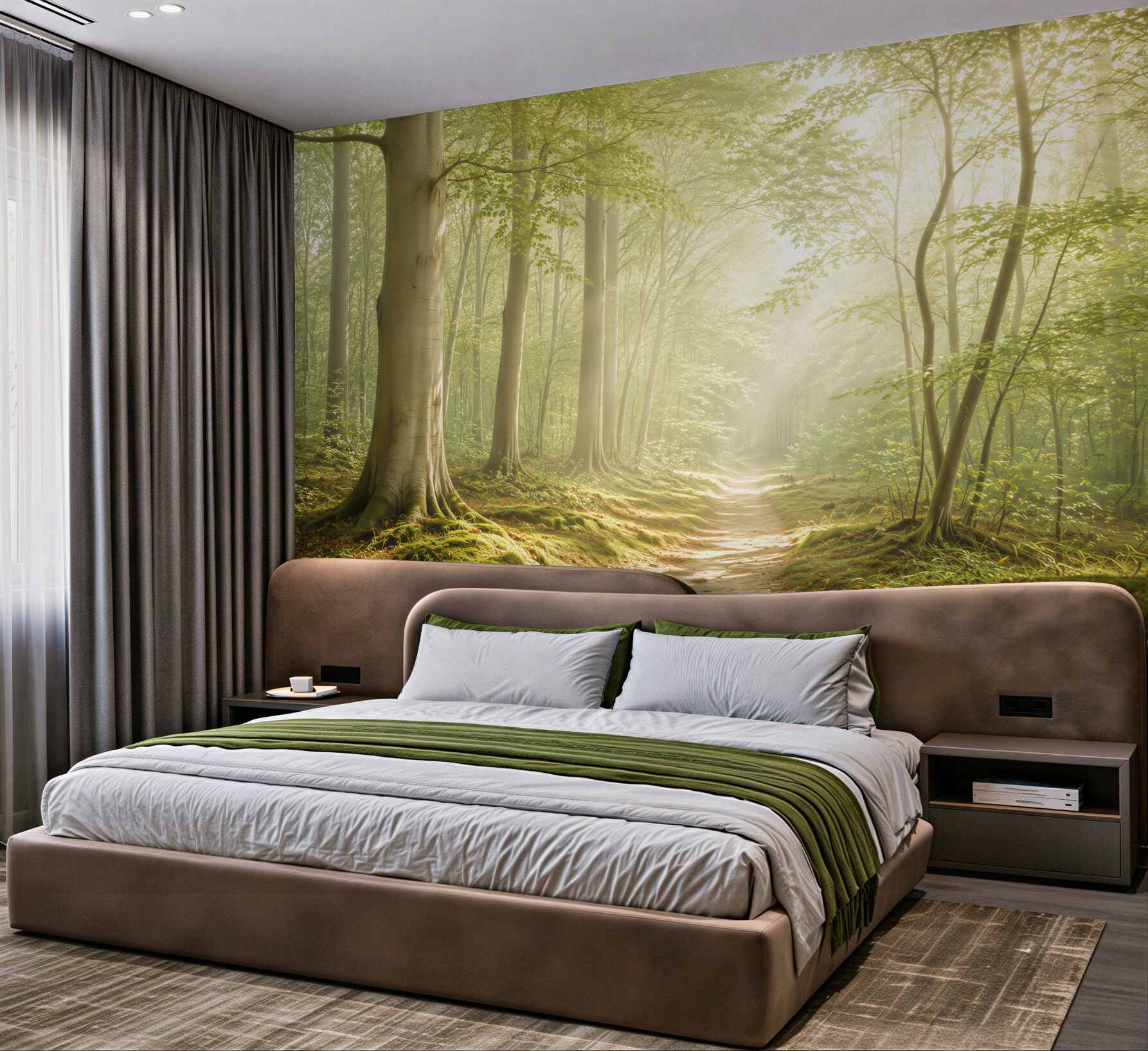 Fototapeta leśna ścieżka w promieniach słońca zielona naturalna?v23