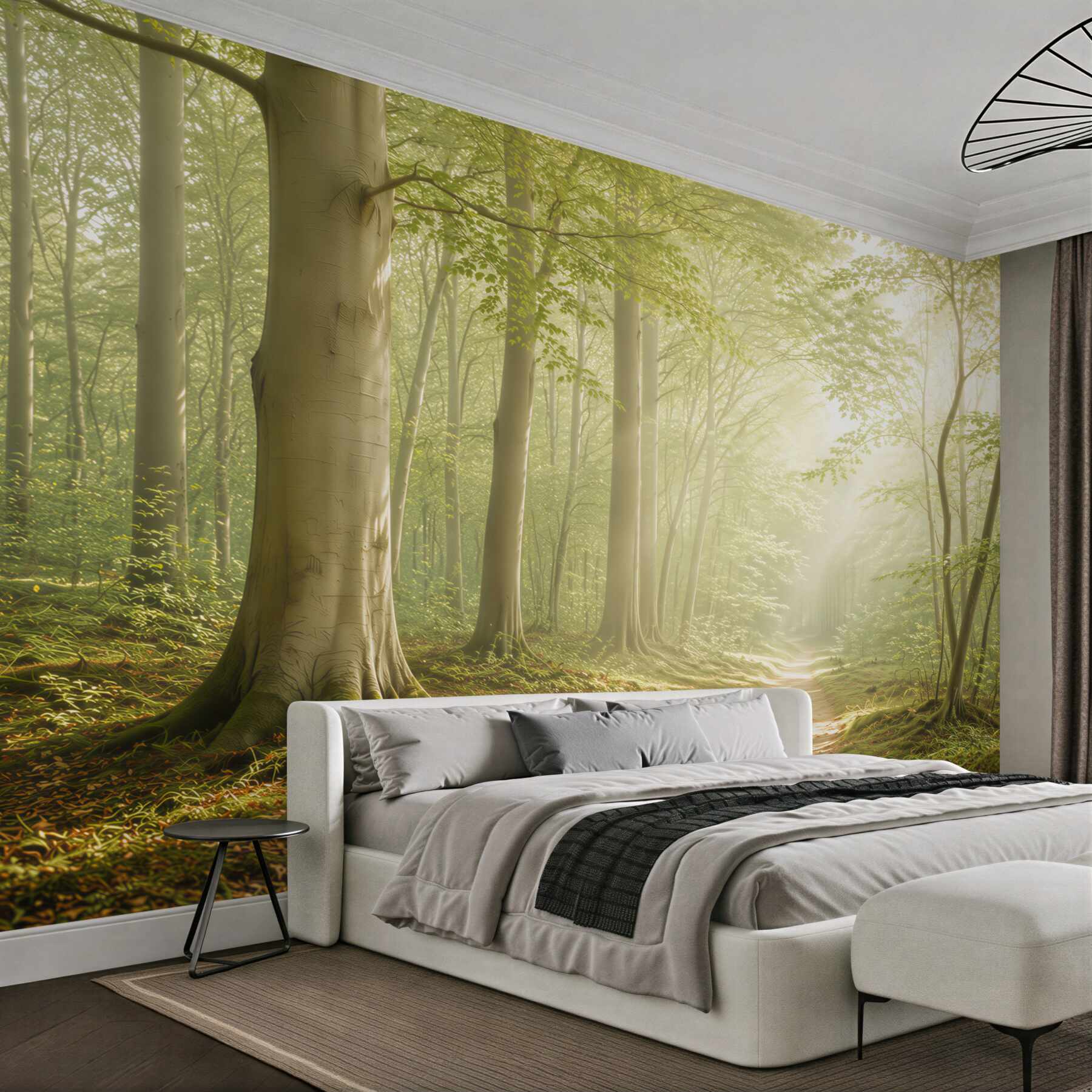 Fototapeta leśna ścieżka w promieniach słońca zielona naturalna?v23