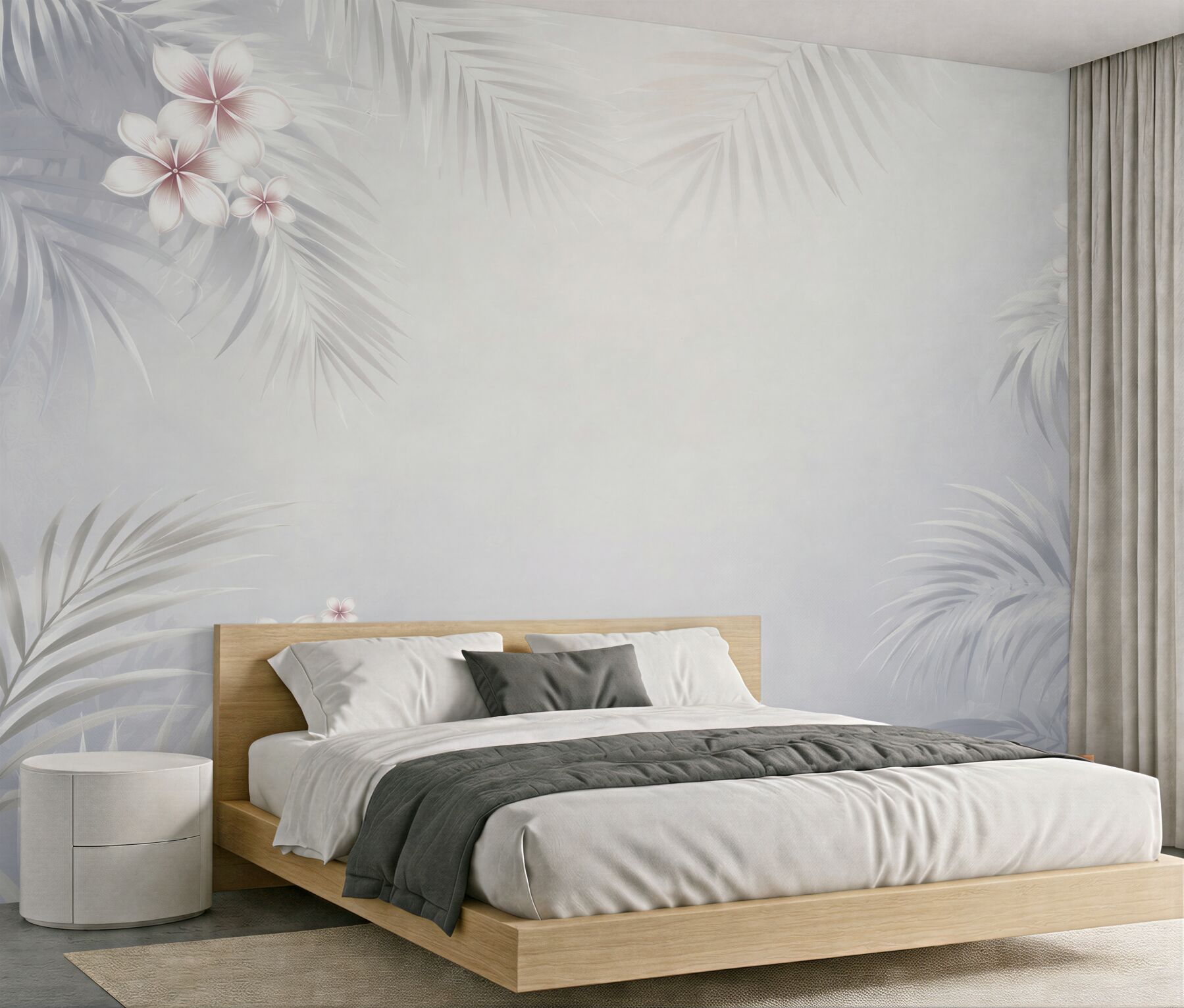 Fototapeta tropikalne liście i kwiaty plumerii pastelowa elegancja?v23