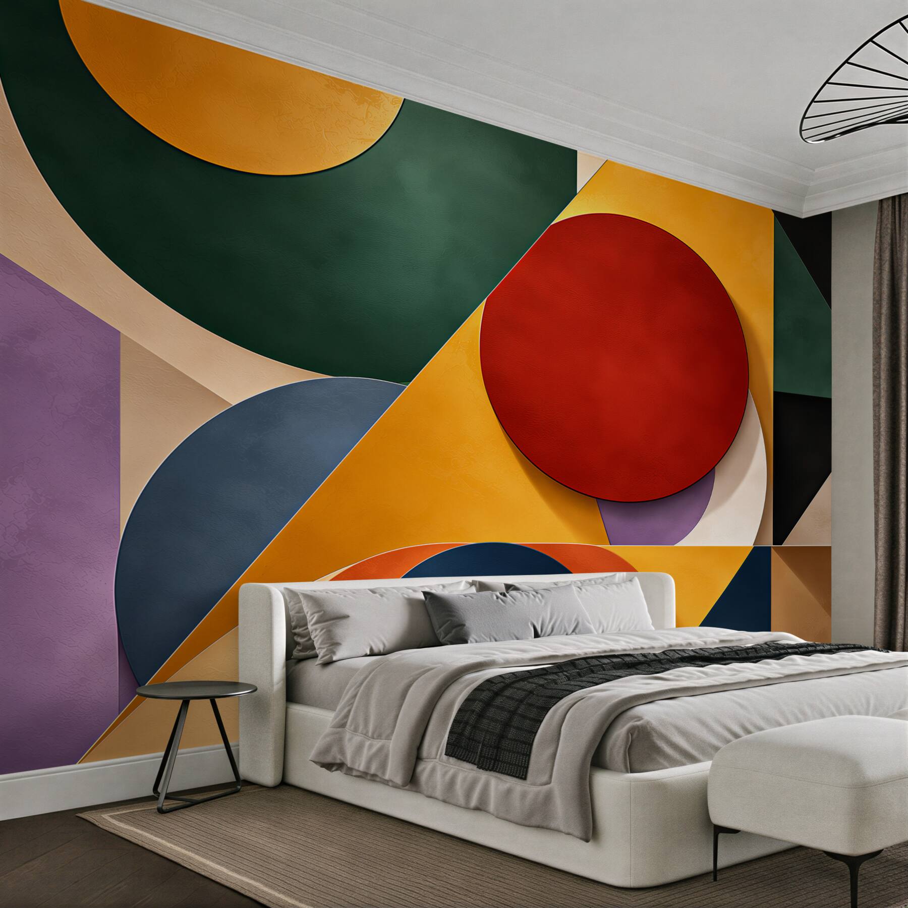 Fototapeta geometryczna abstrakcja z kolorowymi kołami nowoczesna
