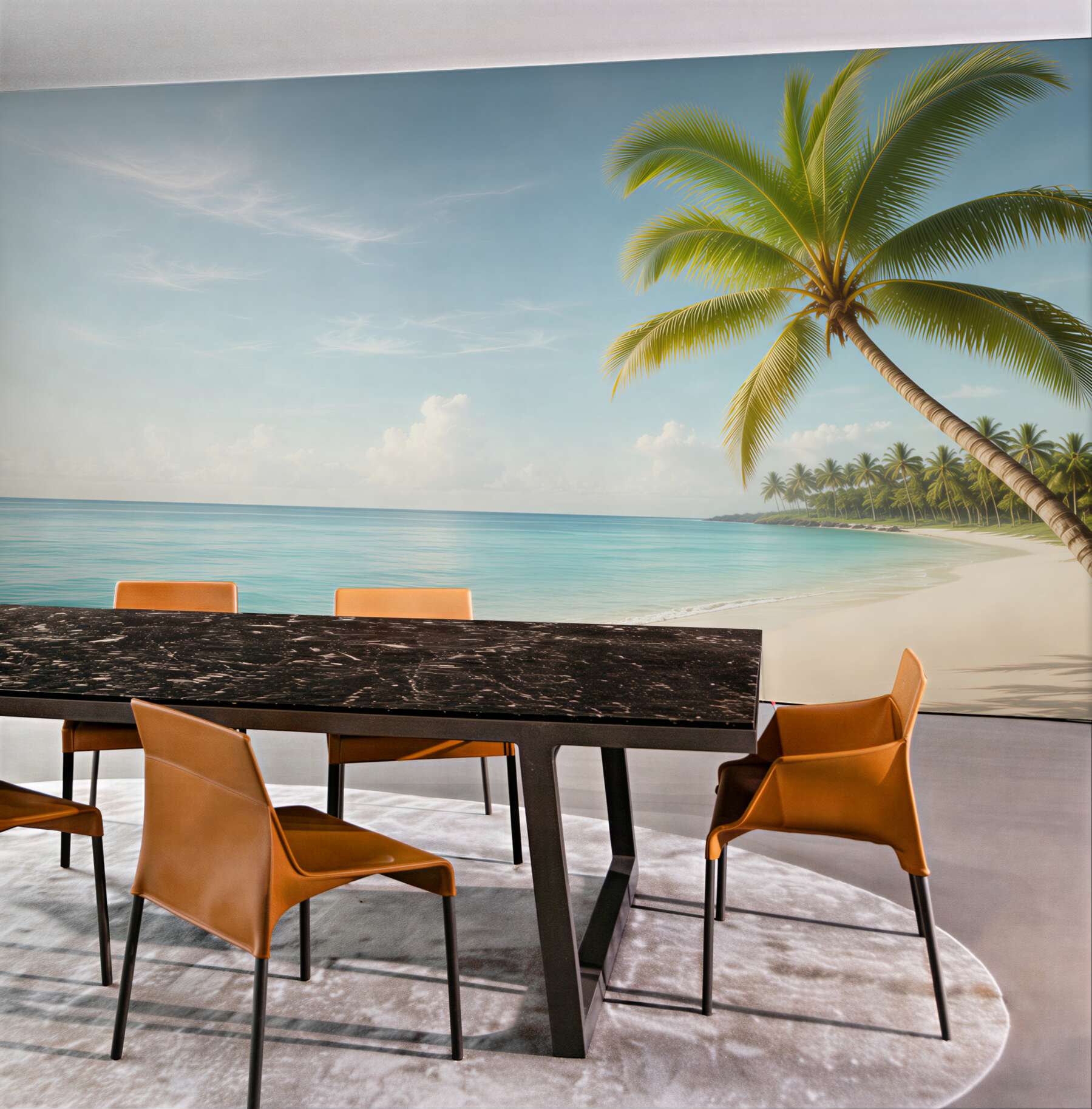 Fototapeta rajska plaża z palmą i turkusowym morzem?v23