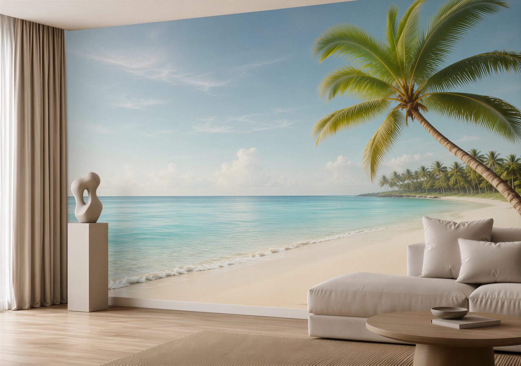 Fototapeta rajska plaża z palmą i turkusowym morzem?v23