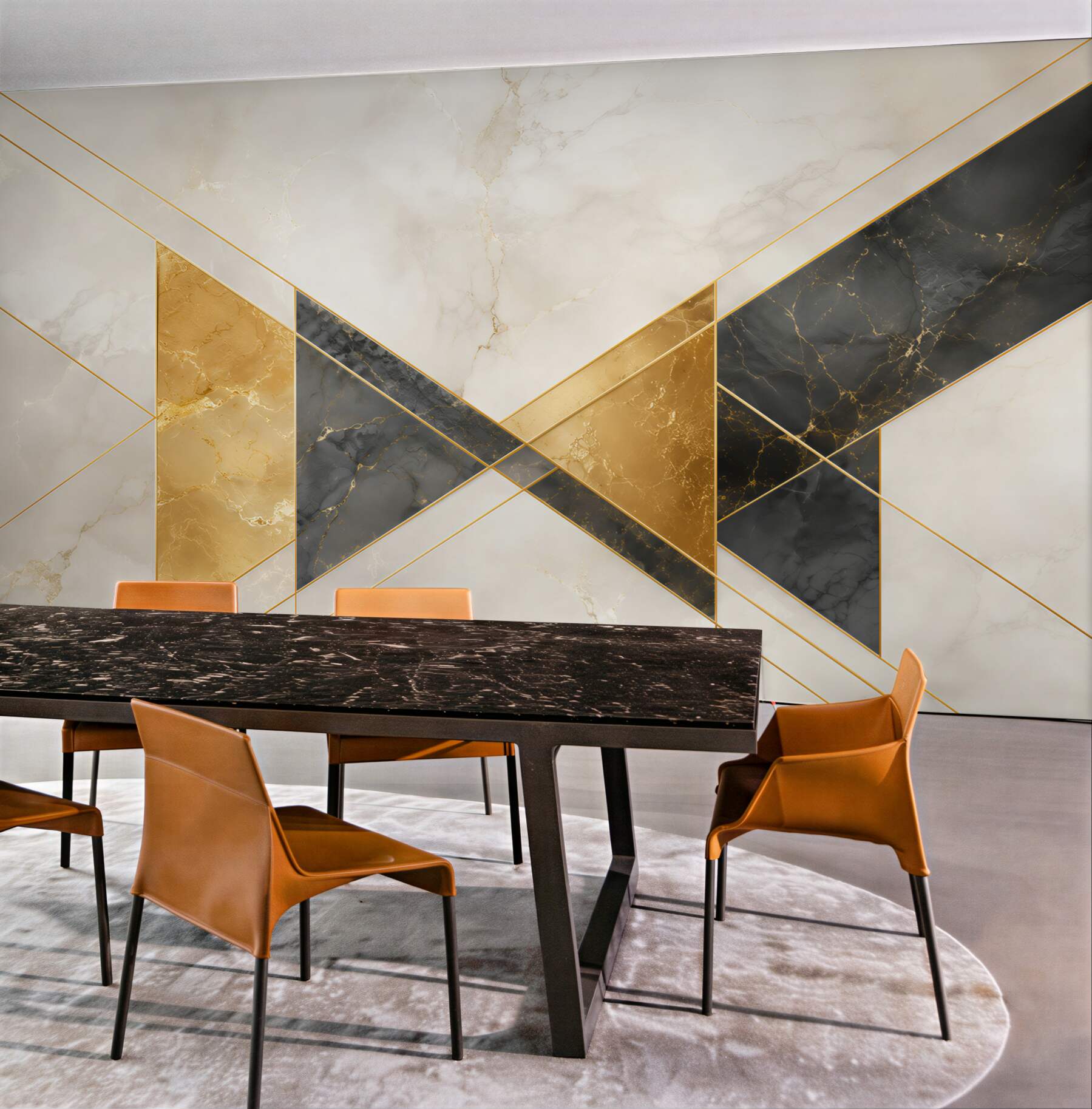 Fototapeta geometryczny marmur biało czarno złoty nowoczesny styl art deco?v23