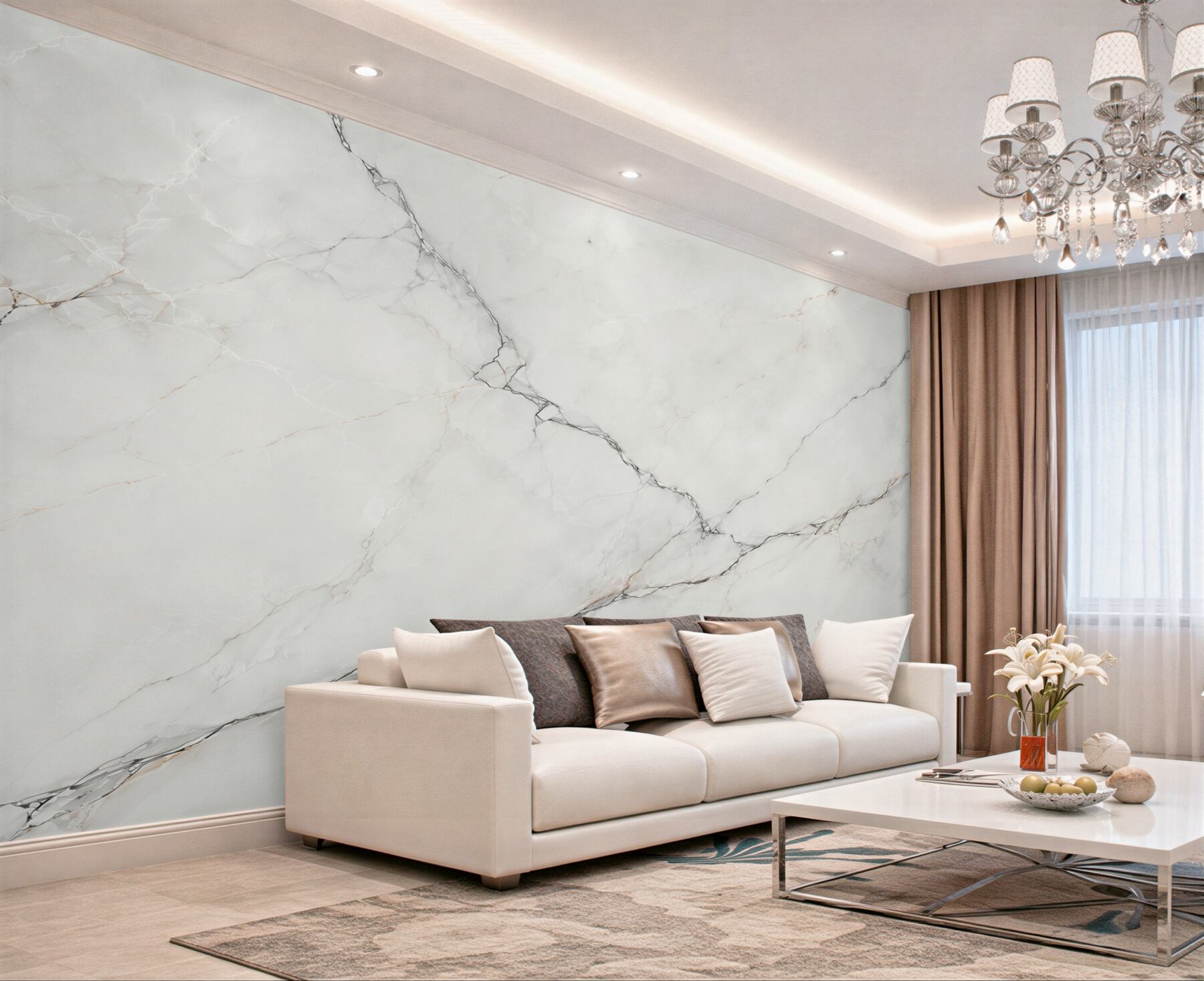 Fototapeta biały marmur z szarymi żyłkami subtelna elegancja?v23