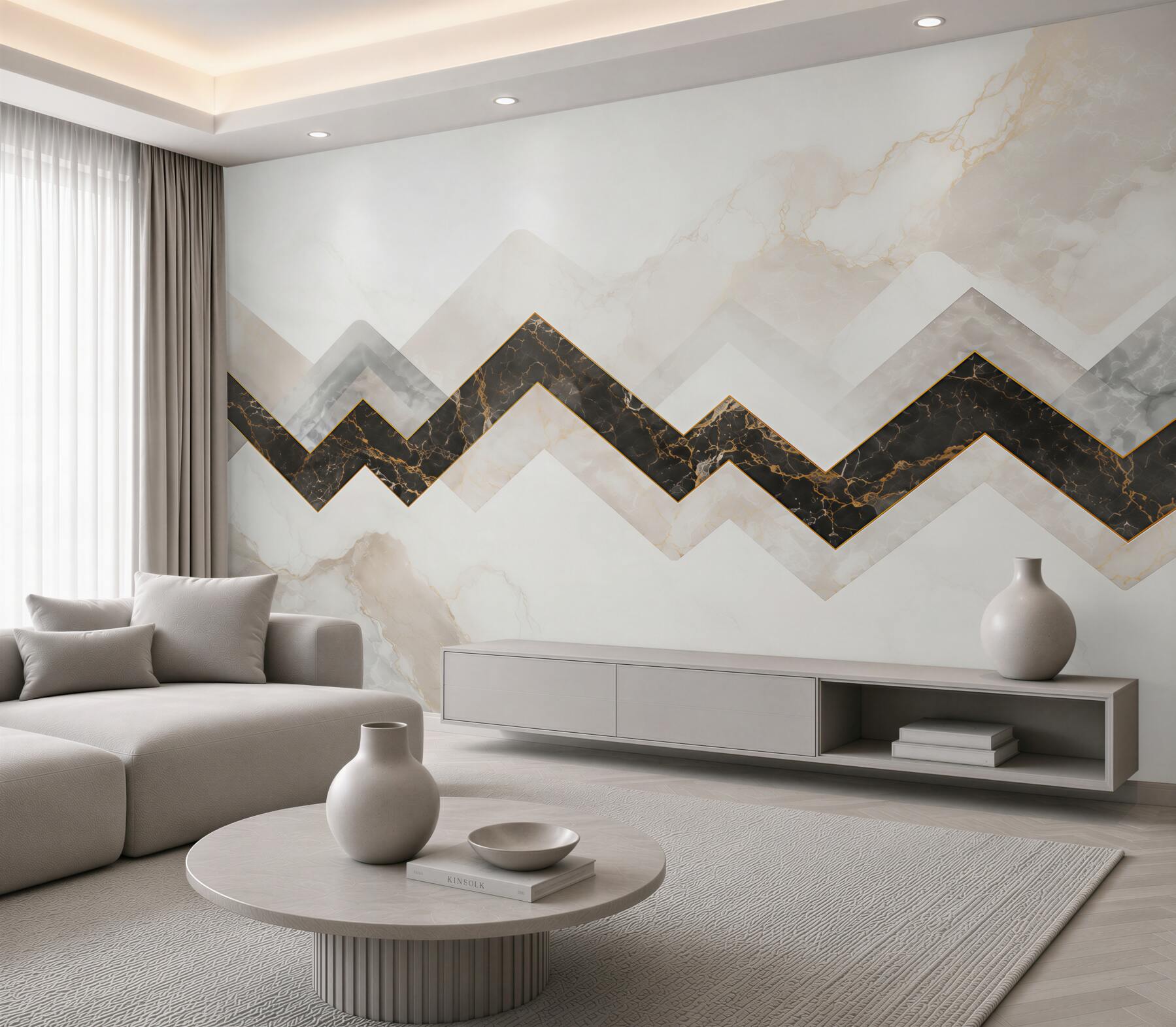 Fototapeta geometryczny marmur biały czarny ze złotym akcentem glamour?v23