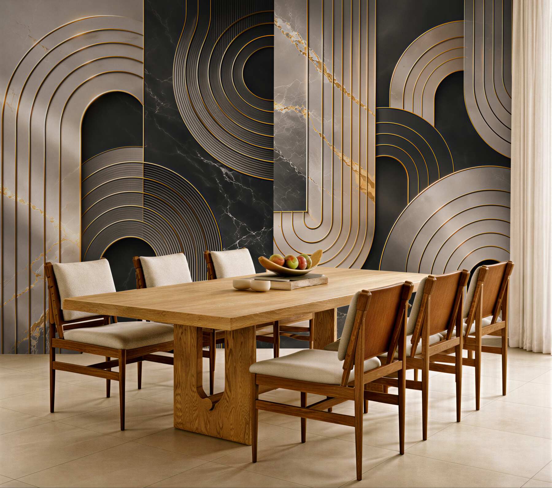 Fototapeta geometryczna abstrakcja czarno złota w stylu art deco