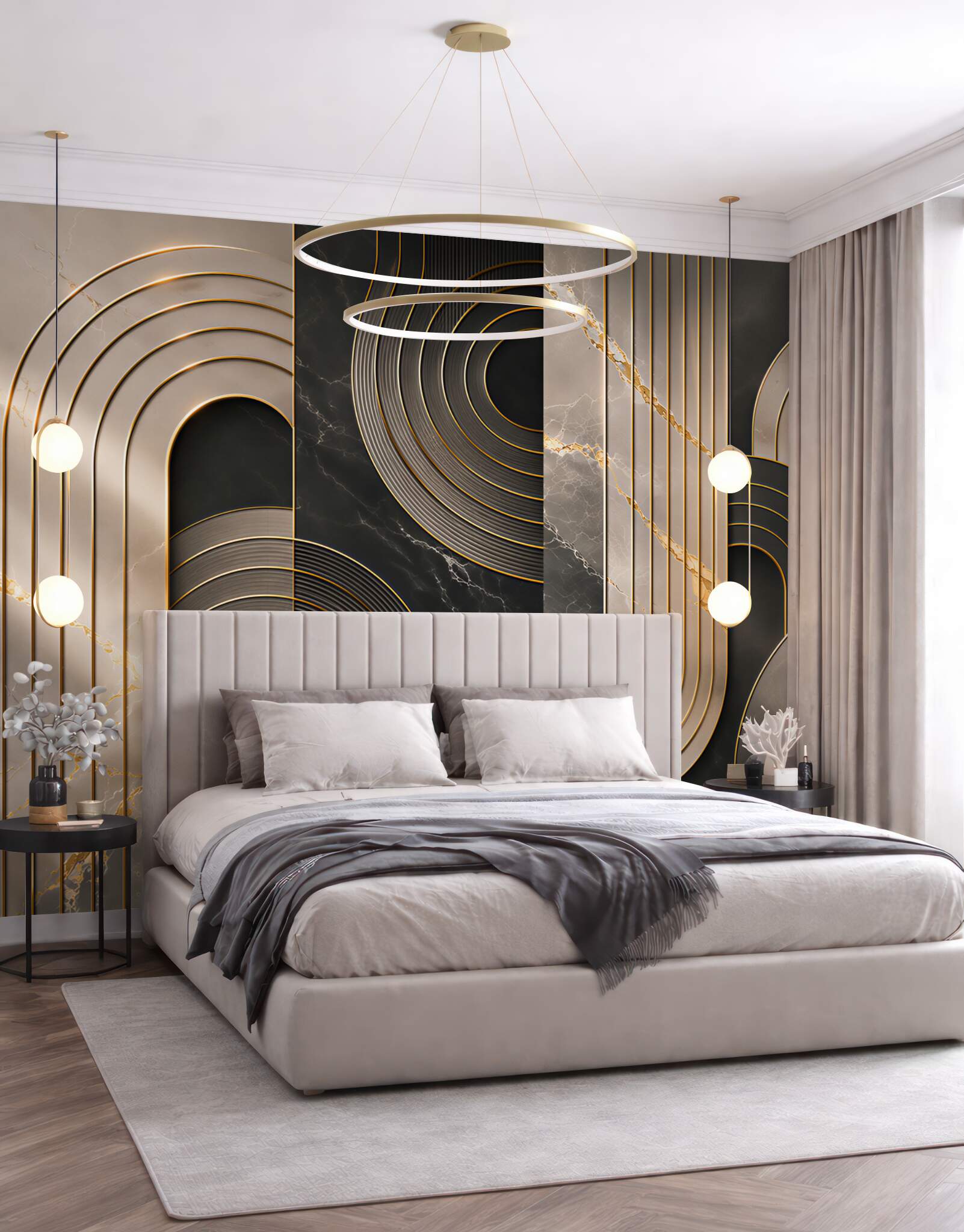 Fototapeta geometryczna abstrakcja czarno złota w stylu art deco?v23