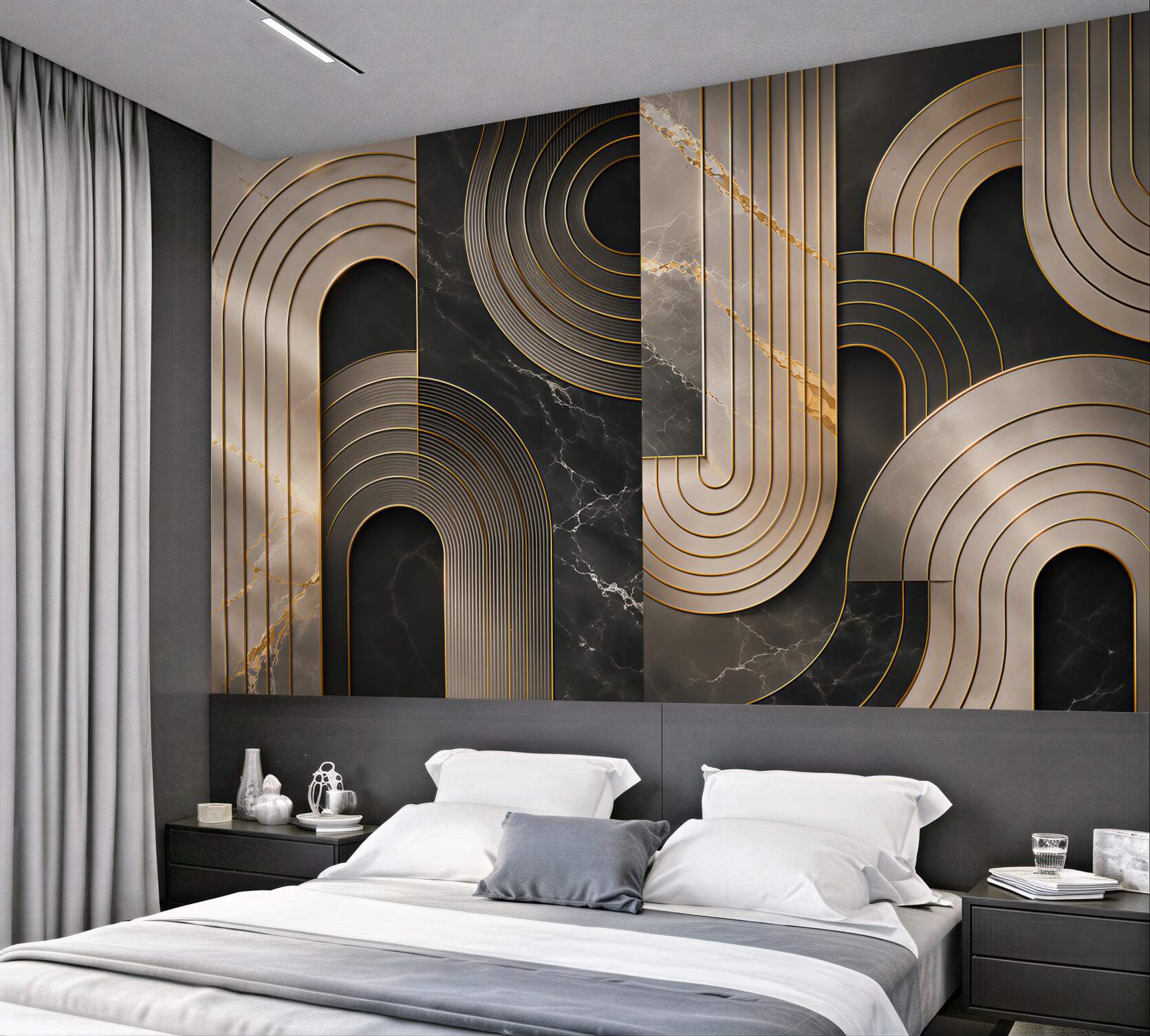 Fototapeta geometryczna abstrakcja czarno złota w stylu art deco?v23