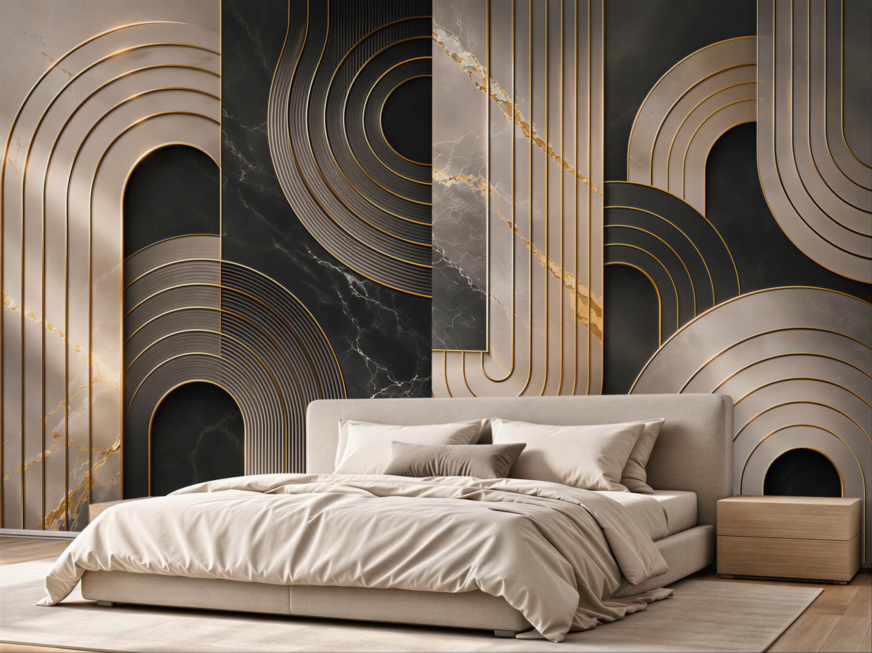 Fototapeta geometryczna abstrakcja czarno złota w stylu art deco?v23