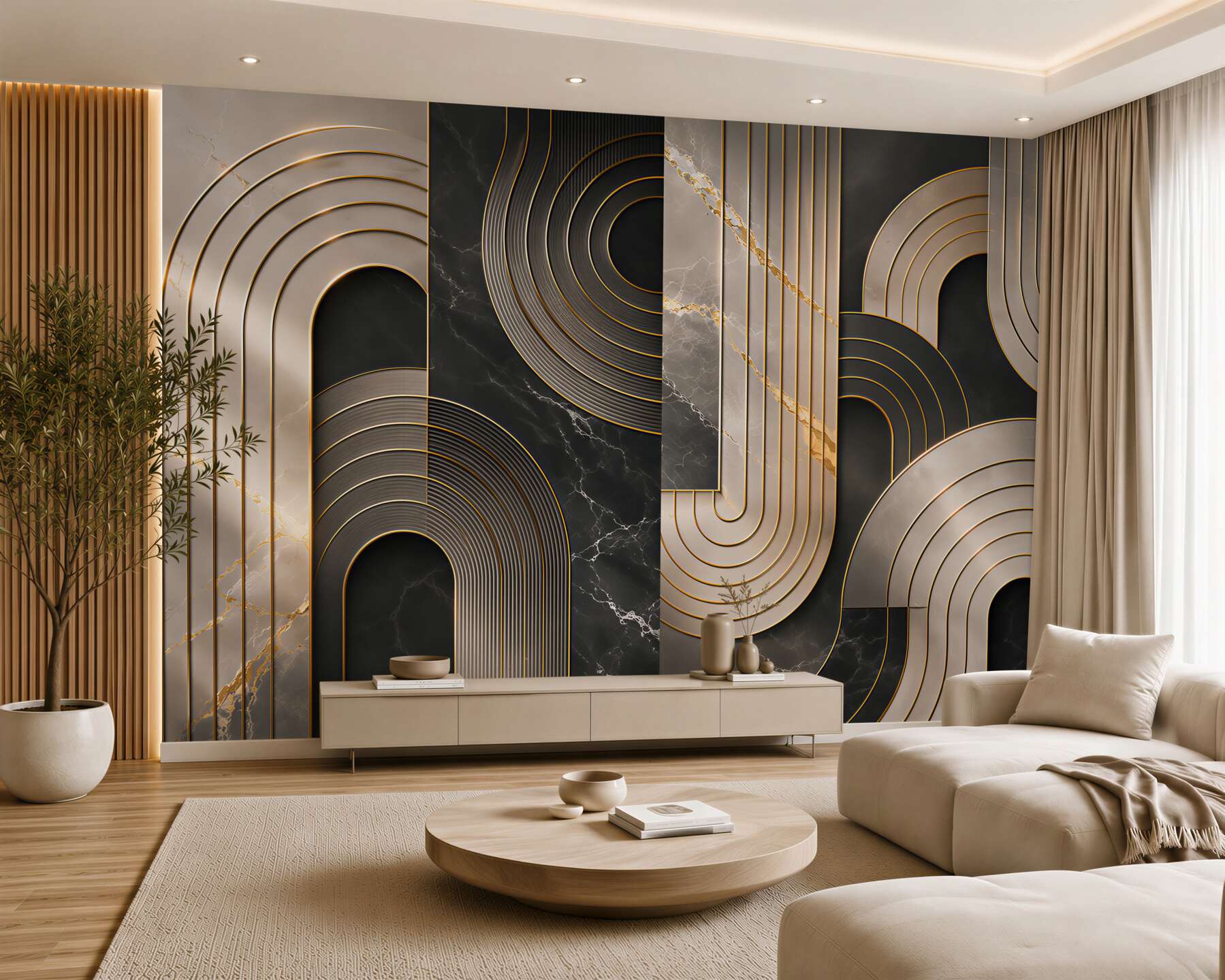 Fototapeta geometryczna abstrakcja czarno złota w stylu art deco?v23