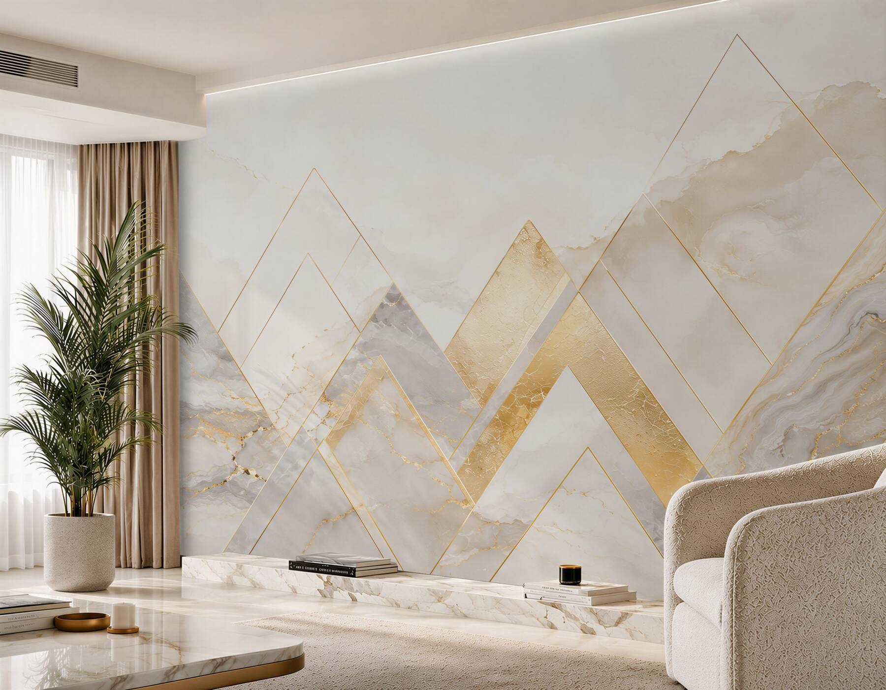 Fototapeta geometryczny marmur biało złoty nowoczesny glamour?v23