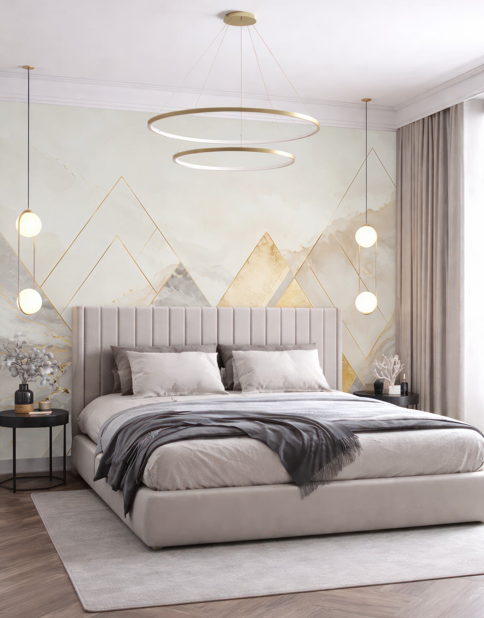 Fototapeta geometryczny marmur biało złoty nowoczesny glamour?v23