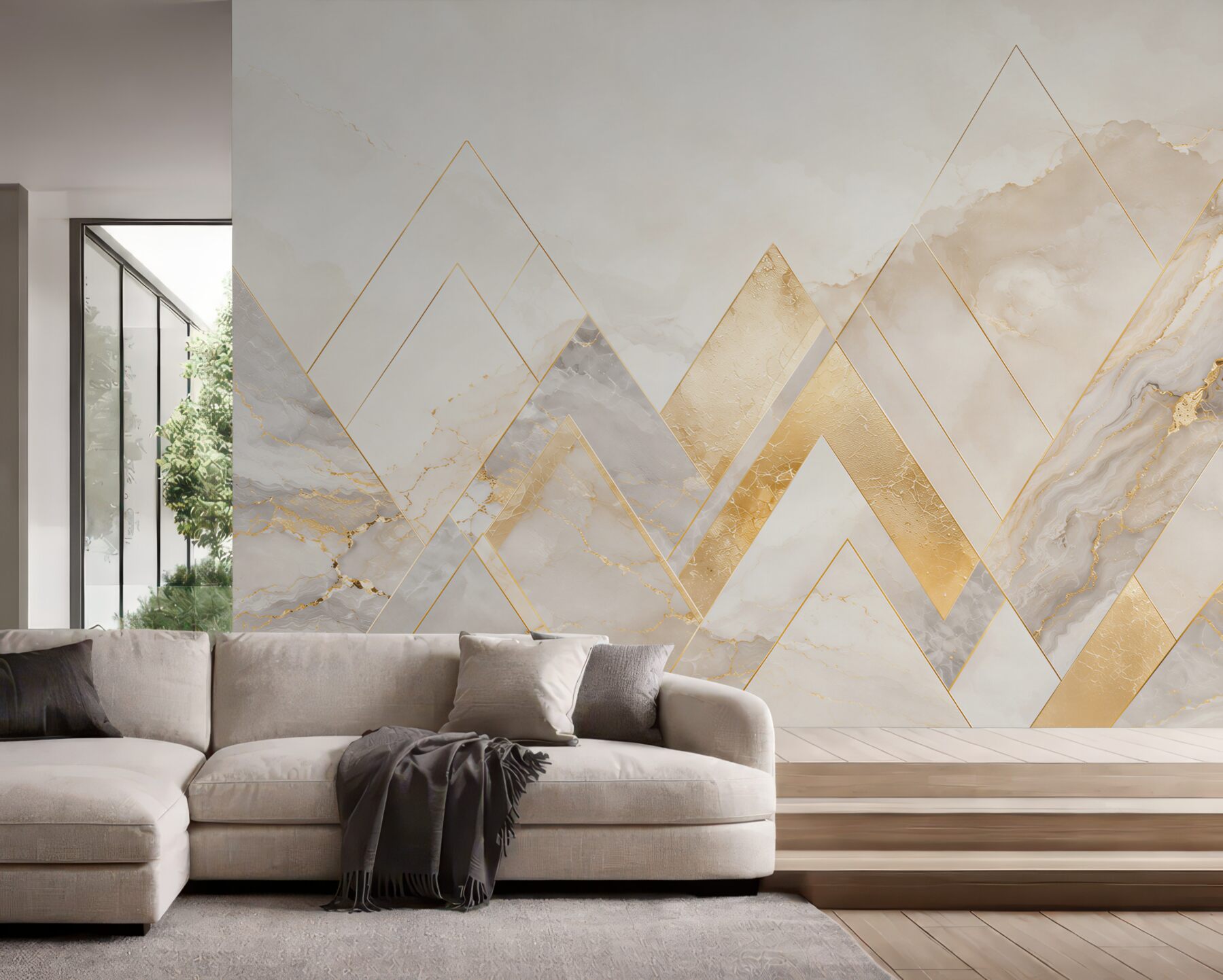 Fototapeta geometryczny marmur biało złoty nowoczesny glamour?v23