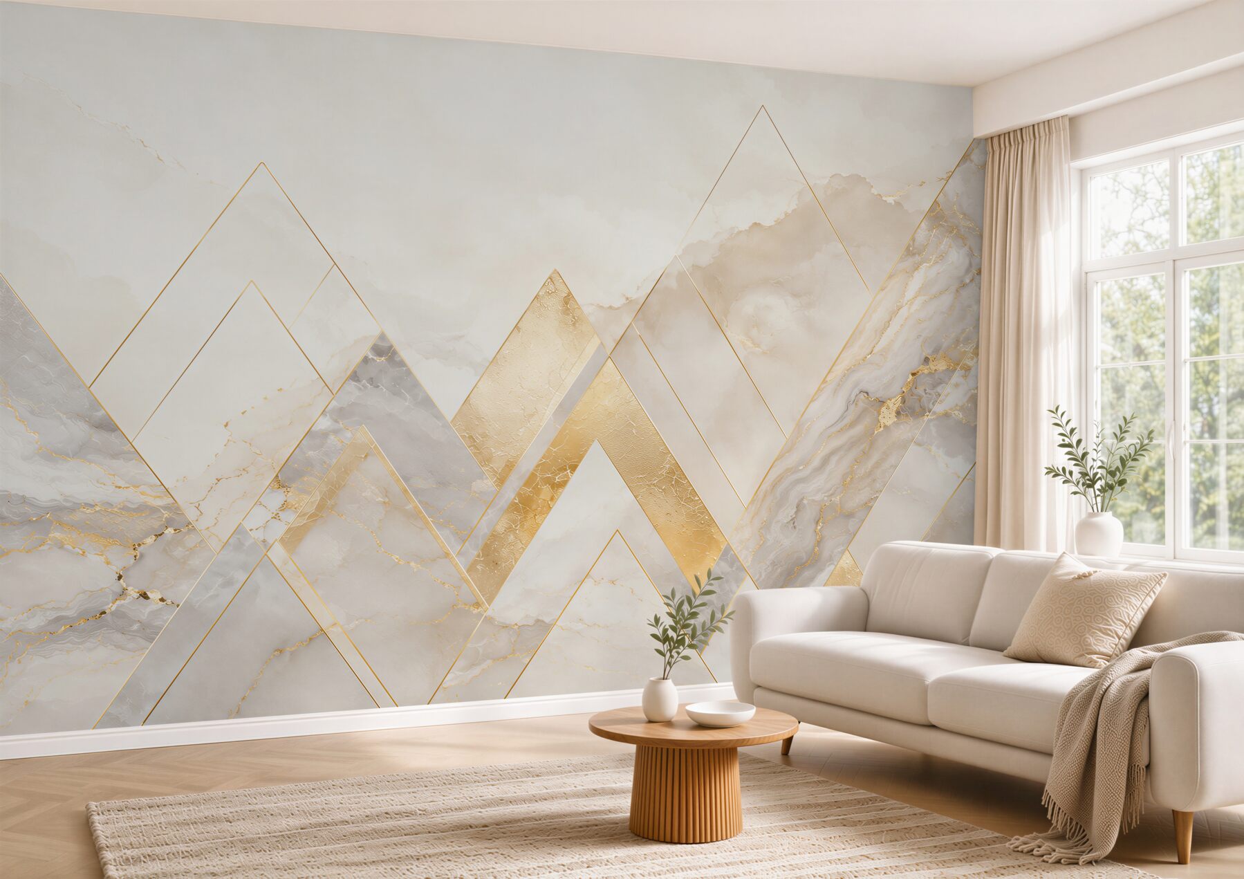 Fototapeta geometryczny marmur biało złoty nowoczesny glamour?v23