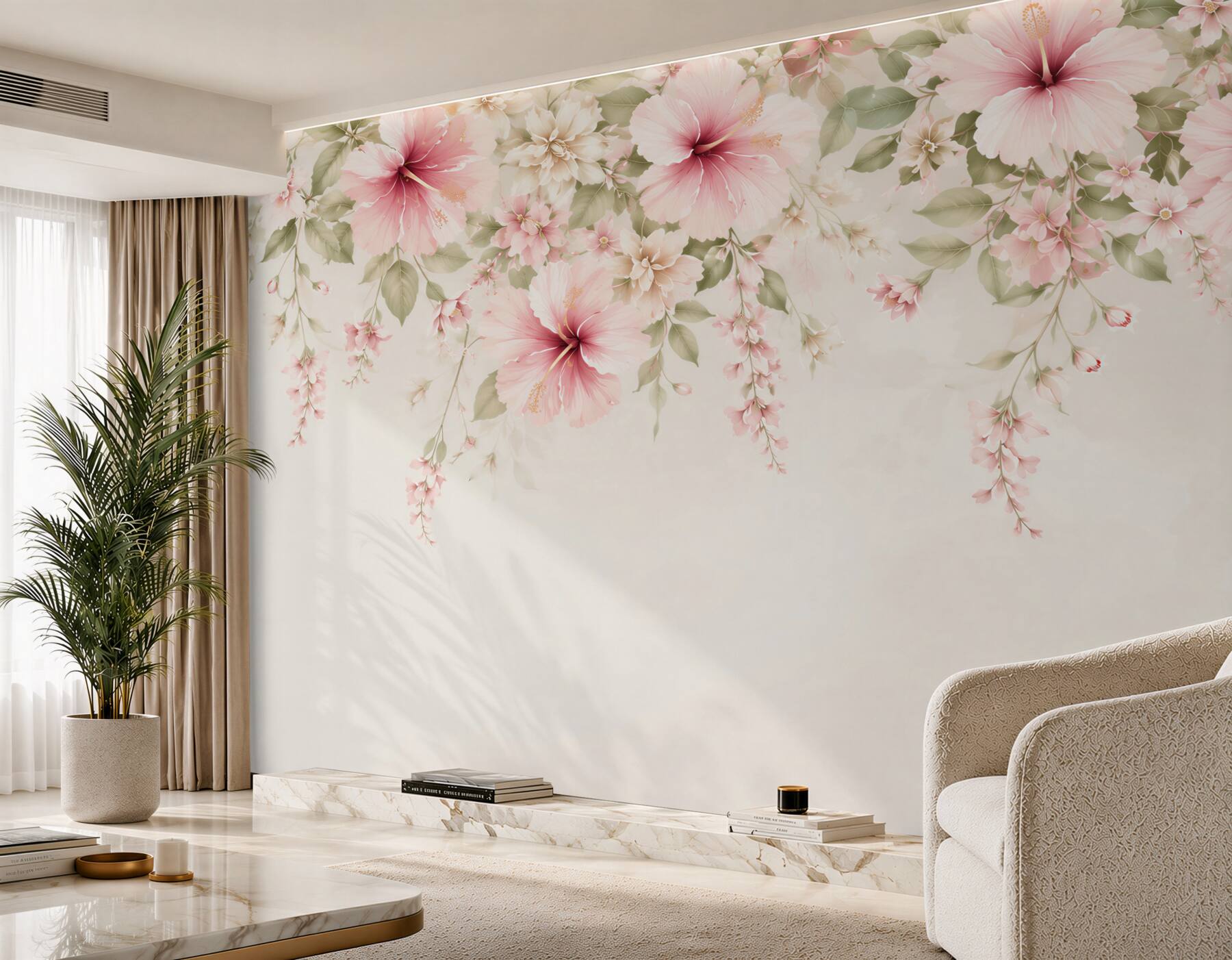 Fototapeta kwiaty hibiskusa różowe na jasnym tle?v23