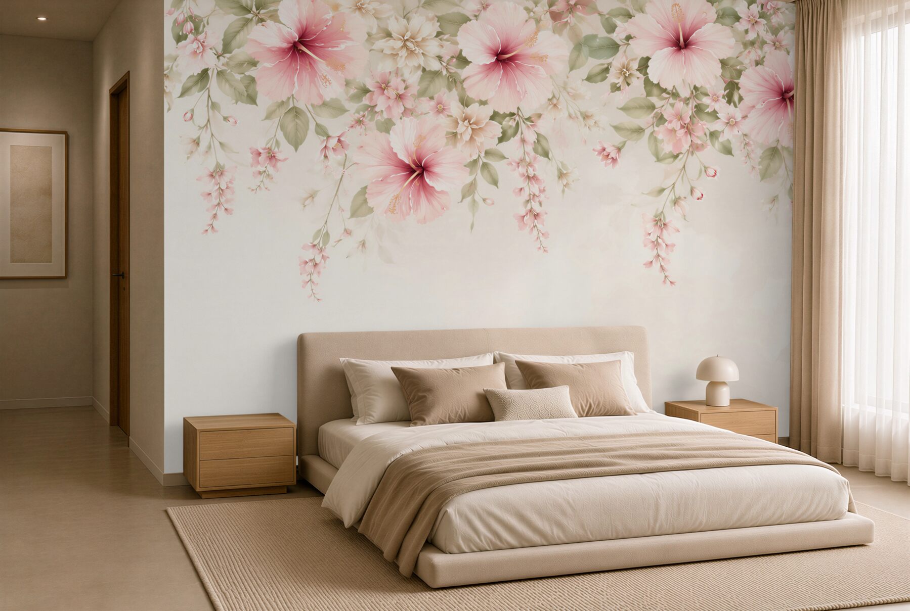 Fototapeta kwiaty hibiskusa różowe na jasnym tle?v23