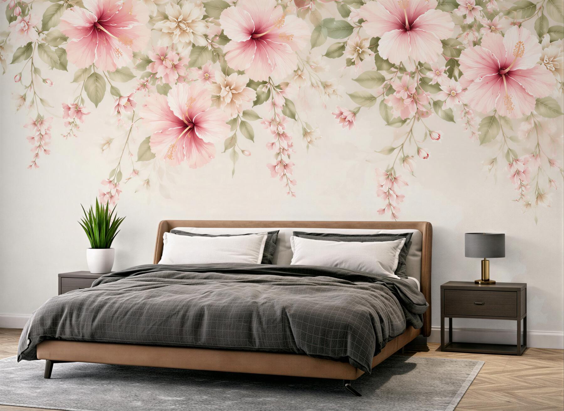 Fototapeta kwiaty hibiskusa różowe na jasnym tle?v23