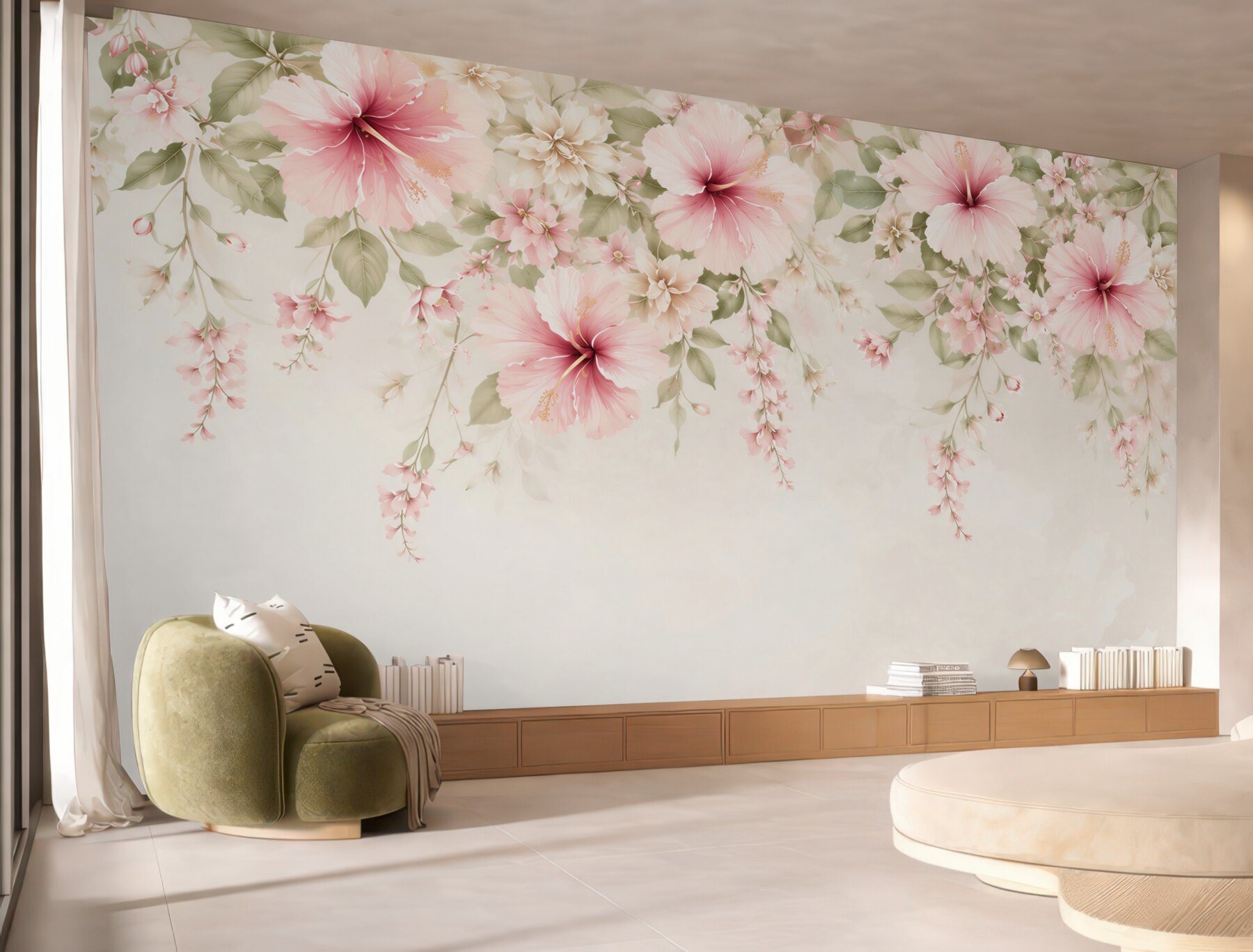 Fototapeta kwiaty hibiskusa różowe na jasnym tle?v23