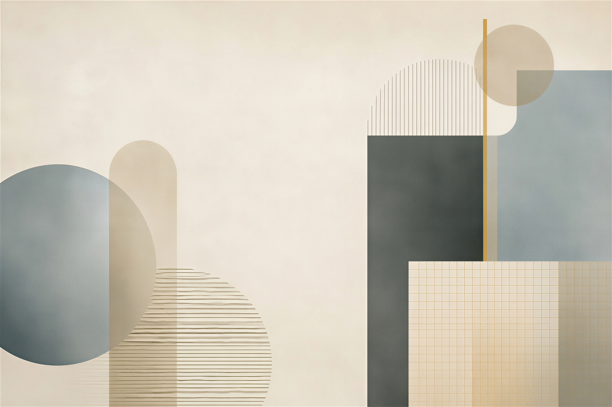 Fototapeta geometryczna abstrakcja beżowo szara w stylu nowoczesnym
