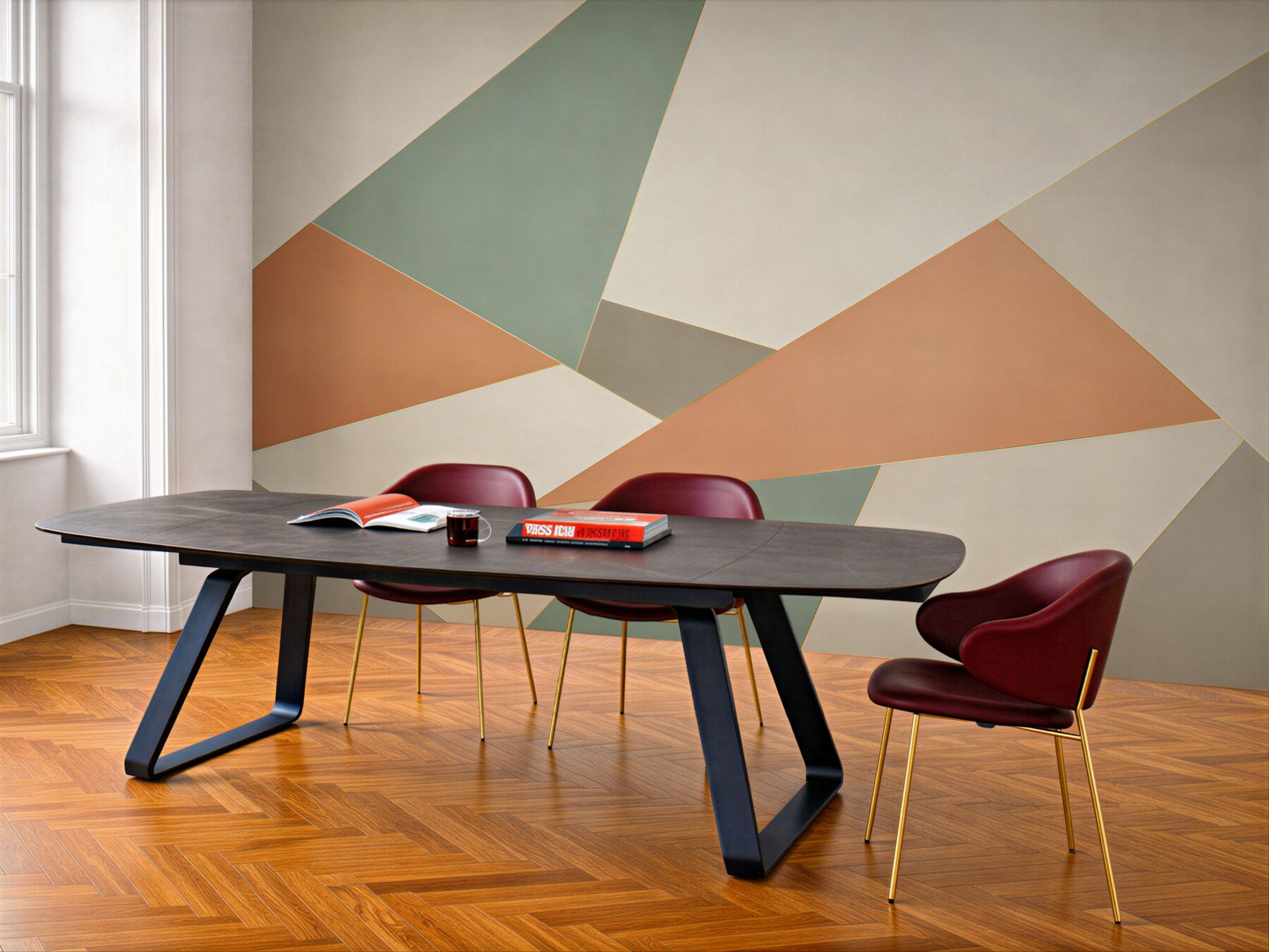 Fototapeta abstrakcja geometryczna w pastelowych kolorach do nowoczesnego wnętrza?v23