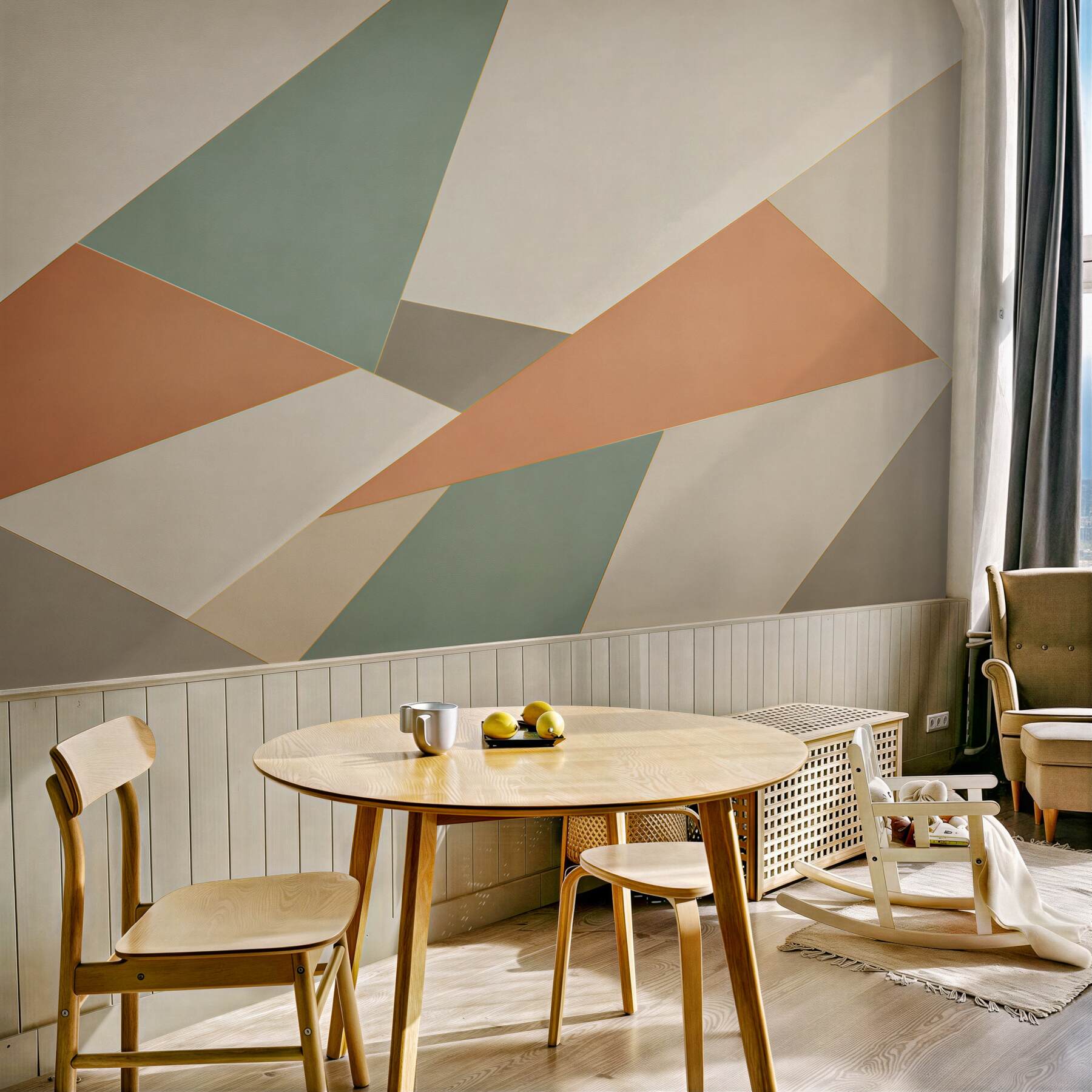 Fototapeta abstrakcja geometryczna w pastelowych kolorach do nowoczesnego wnętrza?v23
