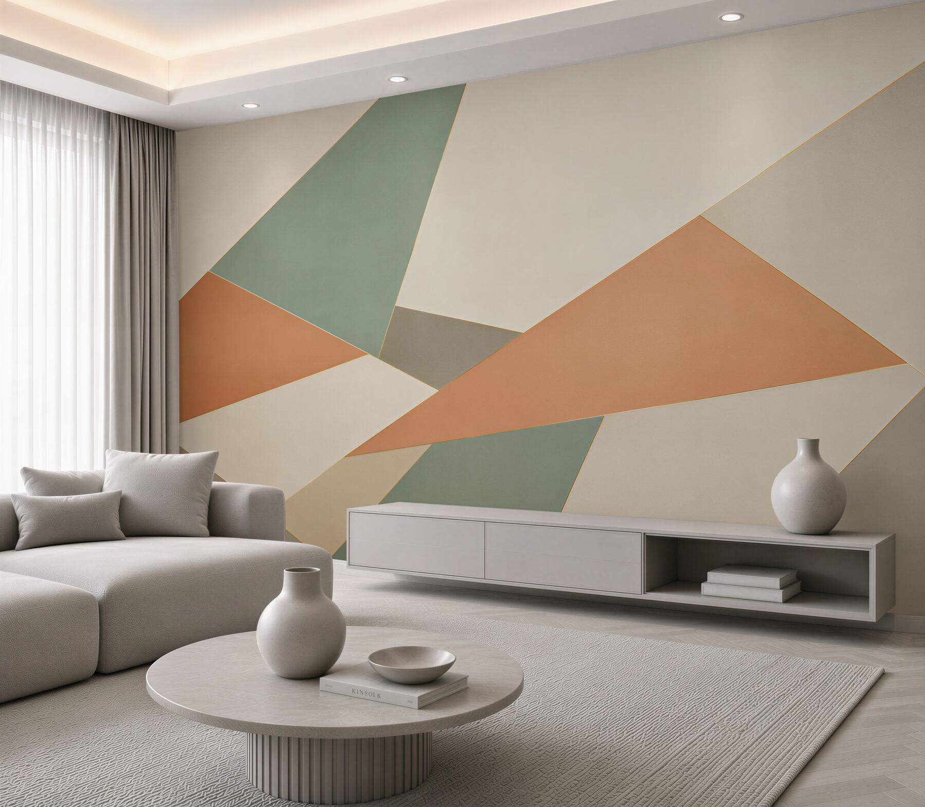 Fototapeta abstrakcja geometryczna w pastelowych kolorach do nowoczesnego wnętrza?v23