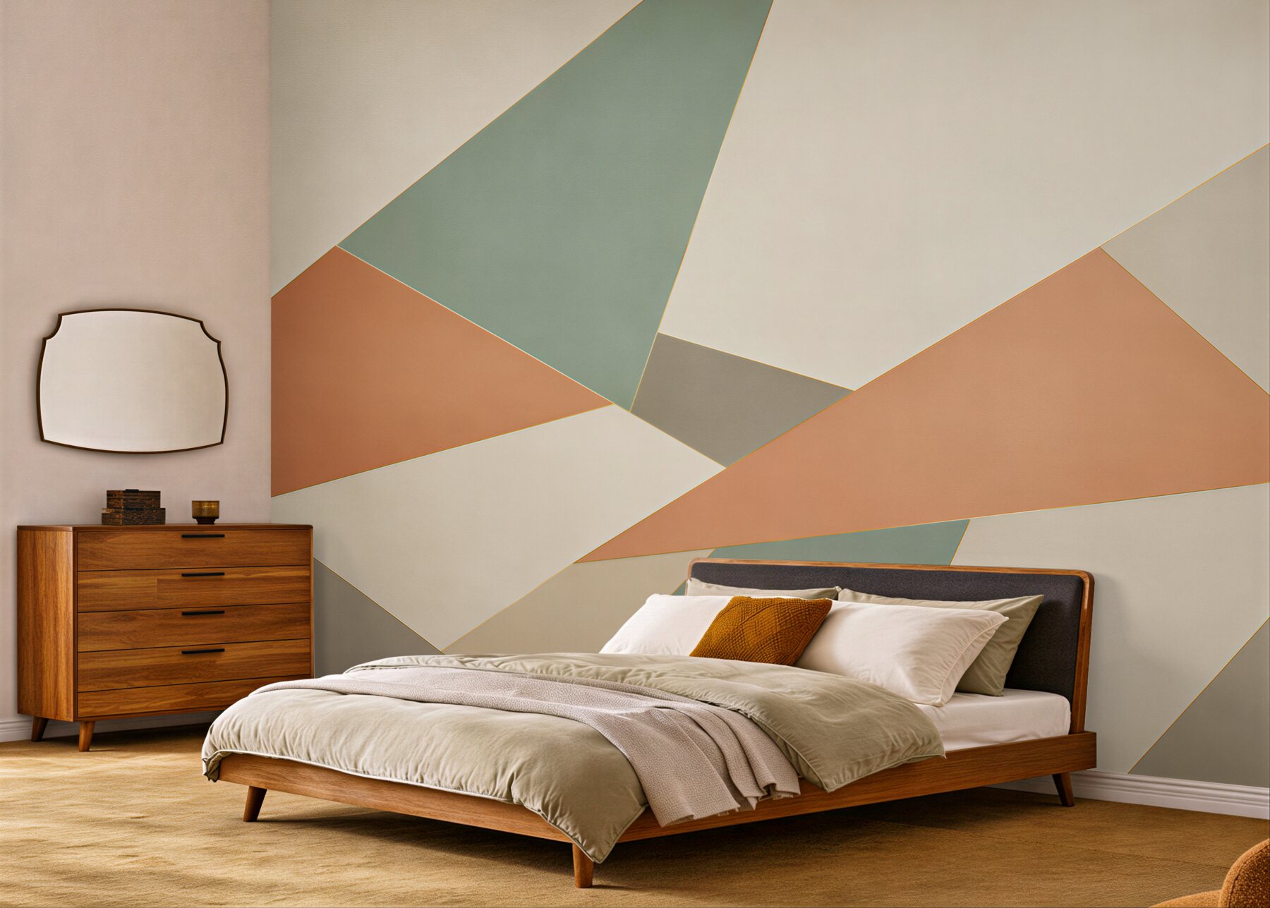 Fototapeta abstrakcja geometryczna w pastelowych kolorach do nowoczesnego wnętrza