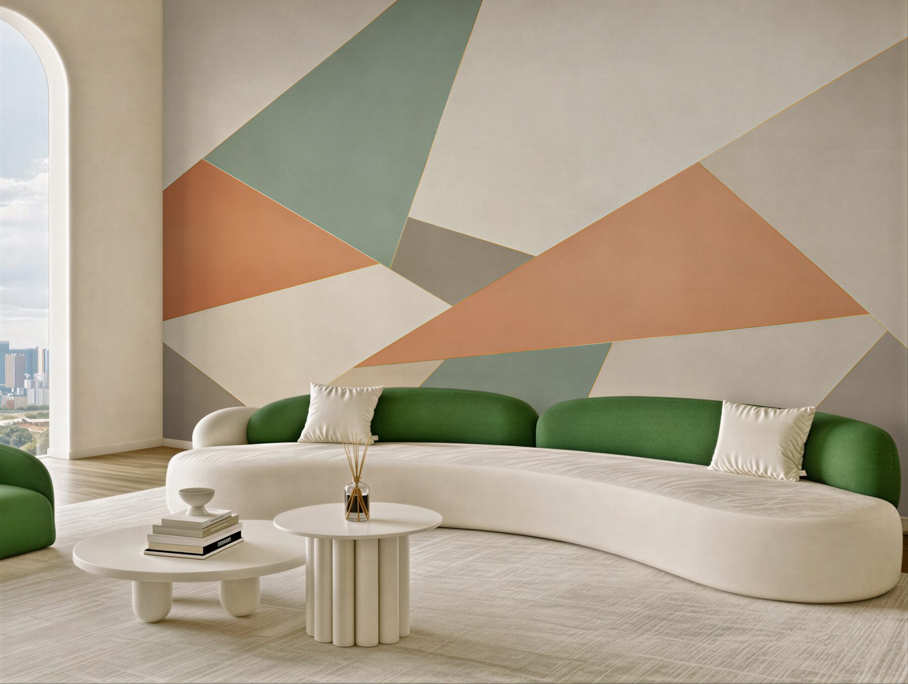 Fototapeta abstrakcja geometryczna w pastelowych kolorach do nowoczesnego wnętrza?v23