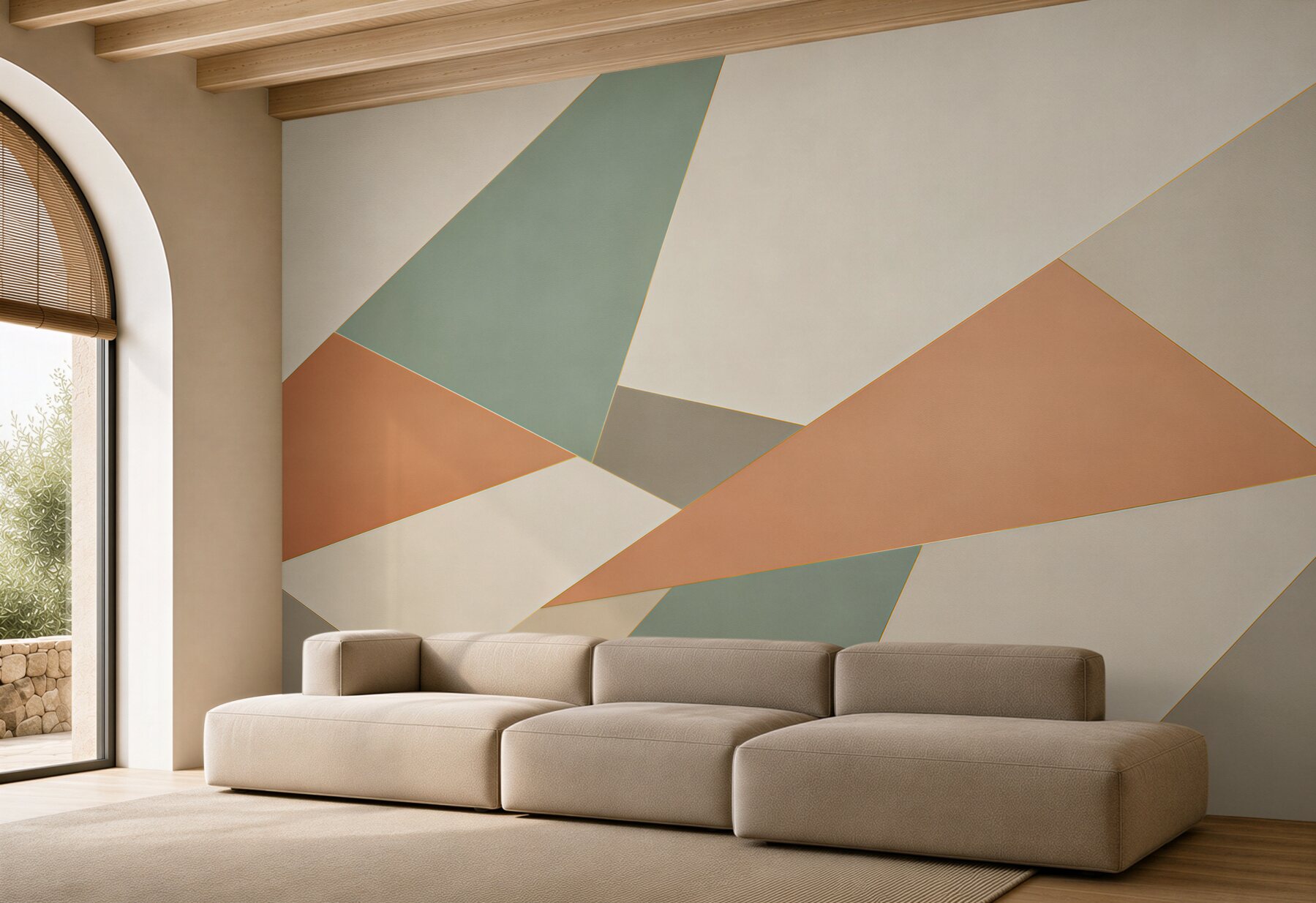 Fototapeta abstrakcja geometryczna w pastelowych kolorach do nowoczesnego wnętrza?v23