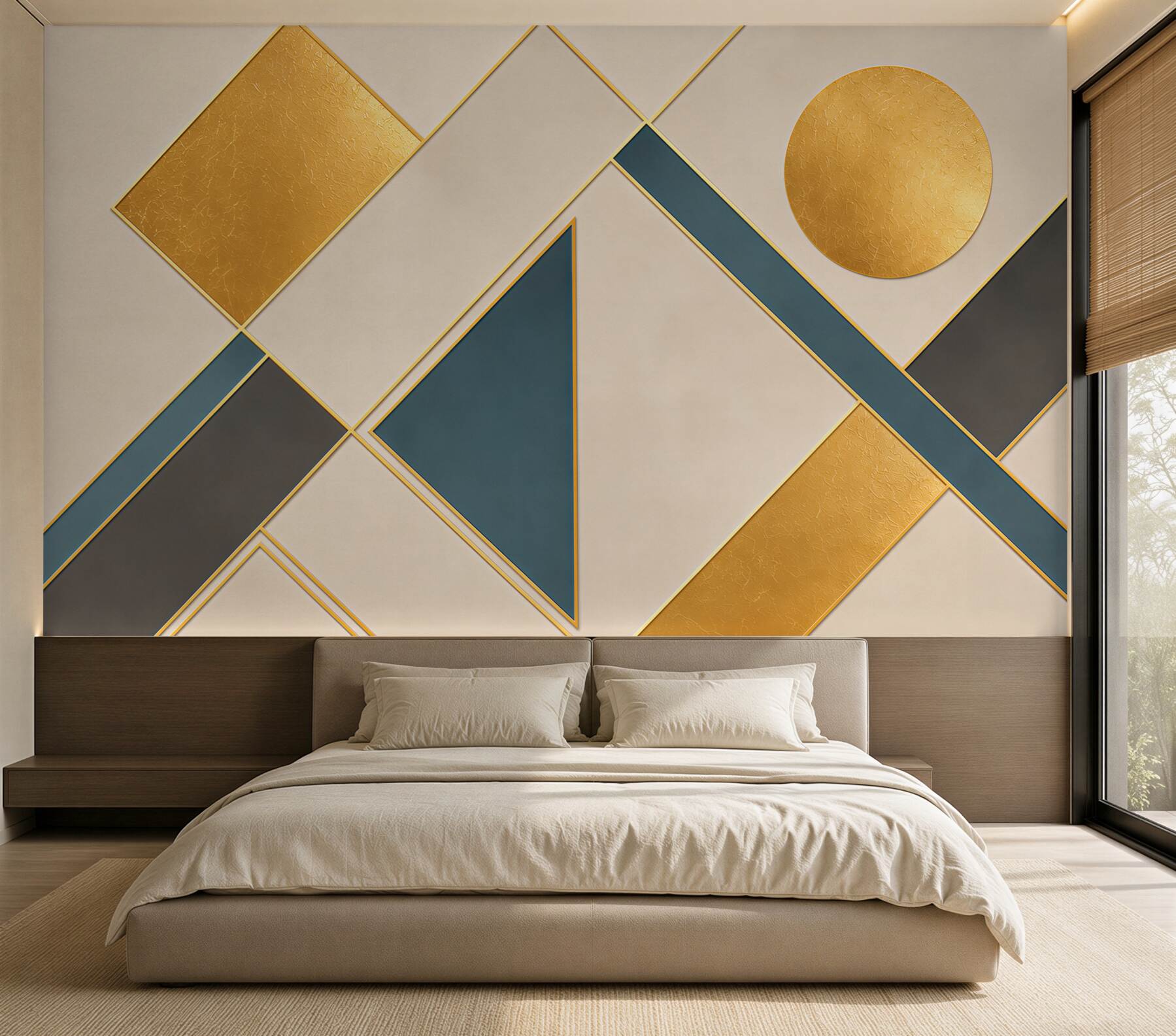 Fototapeta geometryczne złote formy z granatem w stylu art deco?v23