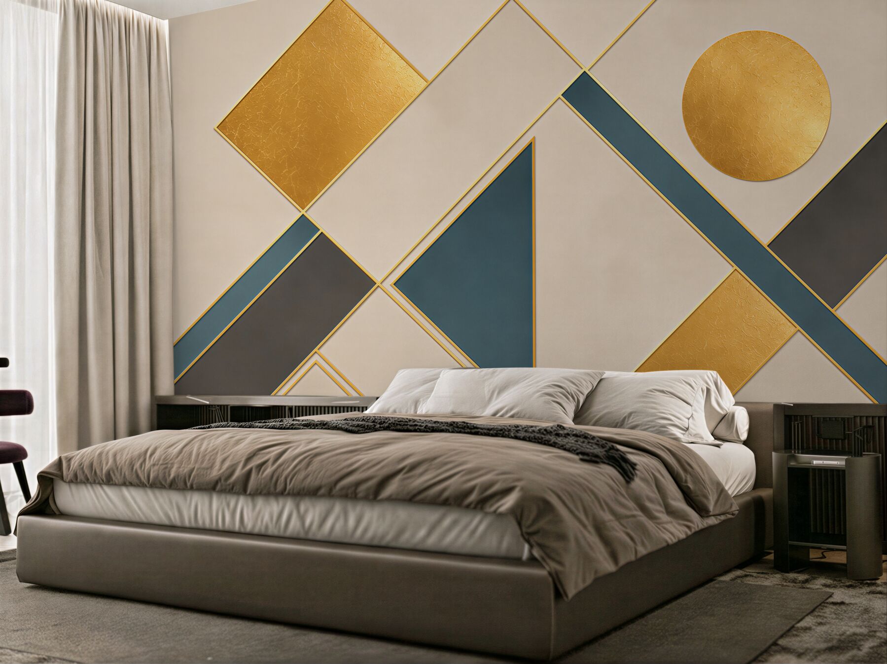 Fototapeta geometryczne złote formy z granatem w stylu art deco?v23